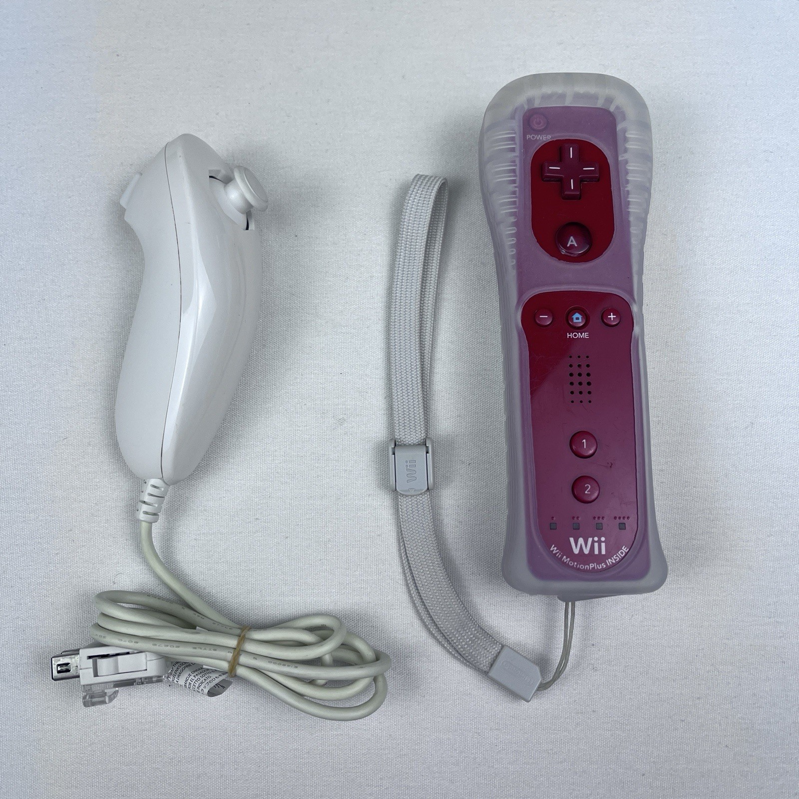 Official Nintendo Wii Remote RVL-036 Red Game Motion Plus Controller Tested OEM