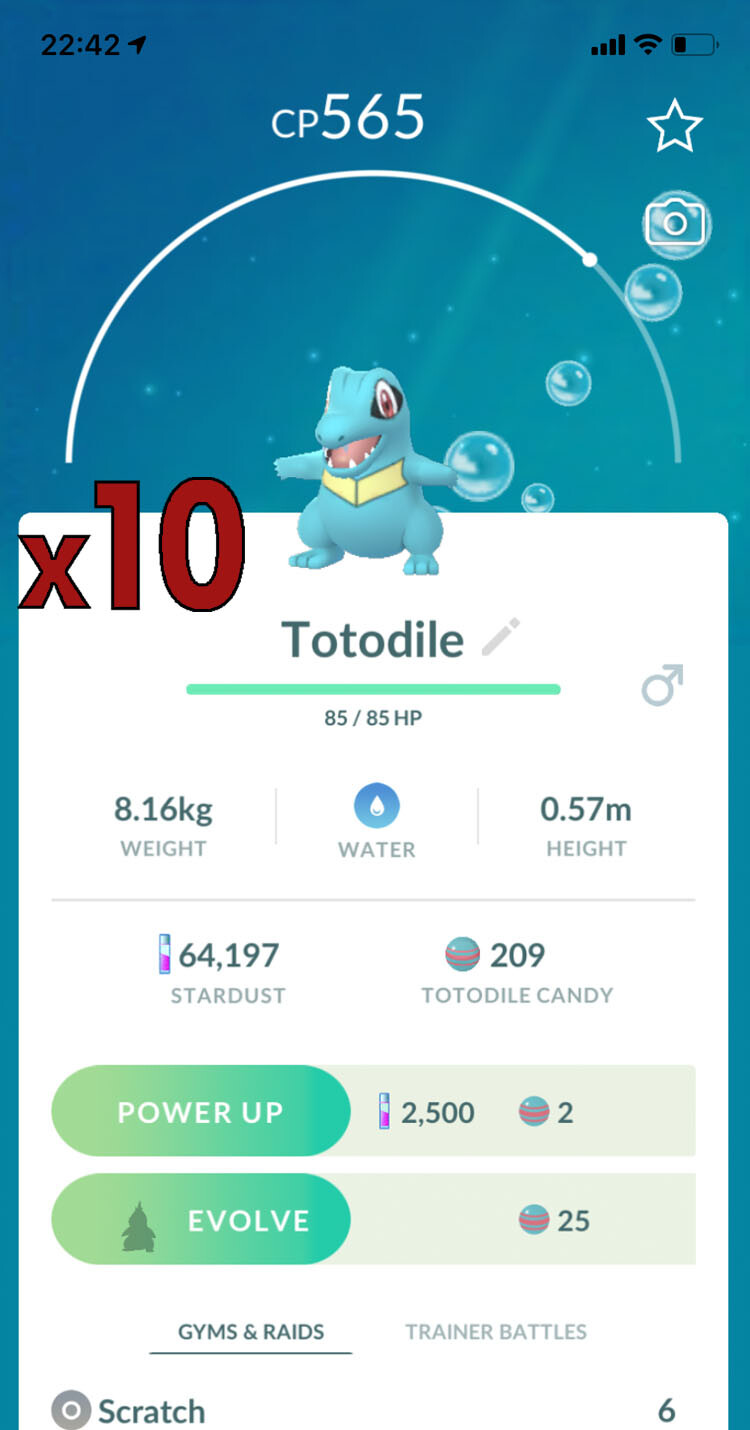 Pokemon TRADE – 10x Totodile Trade !! Good Chance of Lucky and Good IVs !!