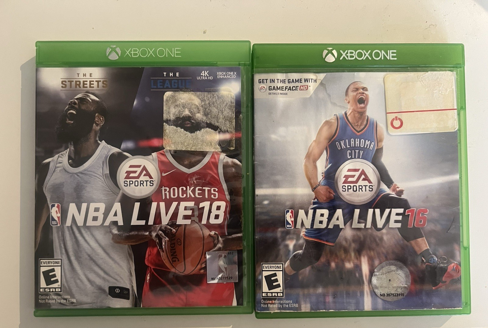 nba 2k 14,15,16,18,21 lot of (5) and nba live 16,18 lot of (2) for xbox/x