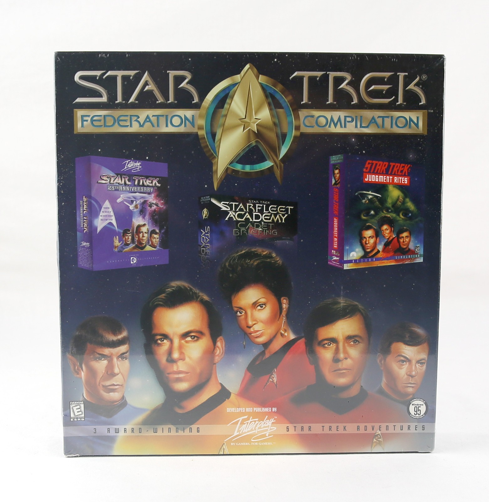 SEALED LOT Star Trek Game Lot with Interplay Production Hat RARE Big Box PC