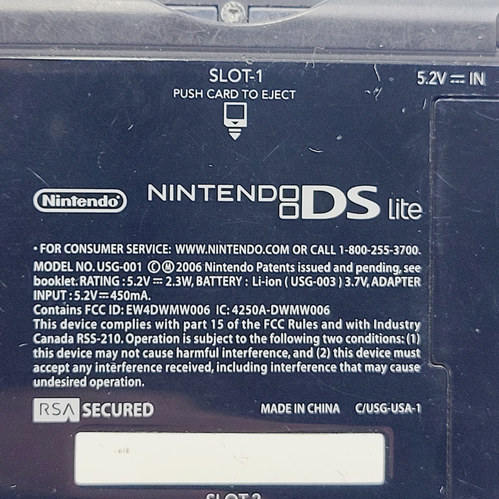 Nintendo DS Lite Handheld System w/ Charger & 5 Games – Onyx Black – TESTED