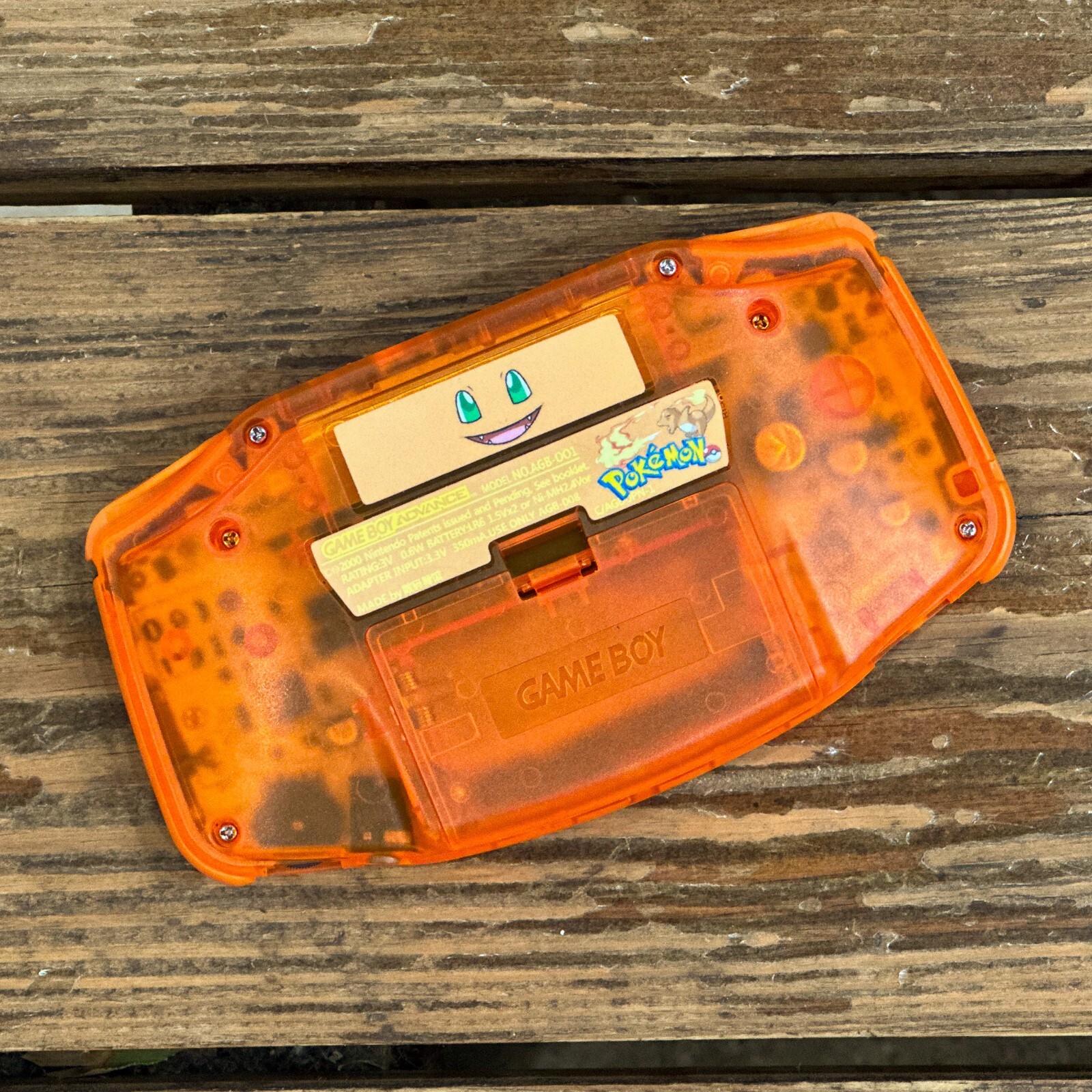 Nintendo Game Boy Advance GBA 3.0 M2 IPS UV Pokemon CHARMANDER USB-C Battery
