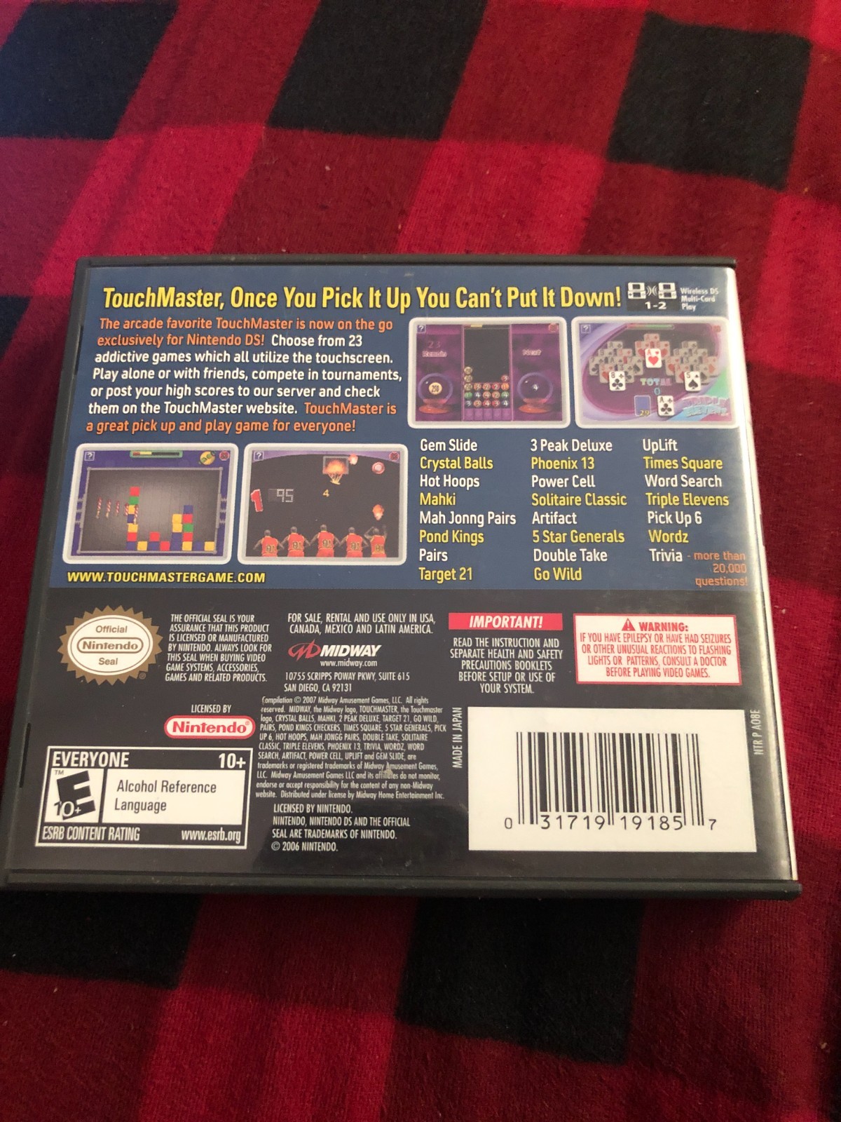 TouchMaster Nintendo DS 2007 Case Manual Cartridge Tested Works Great Authentic