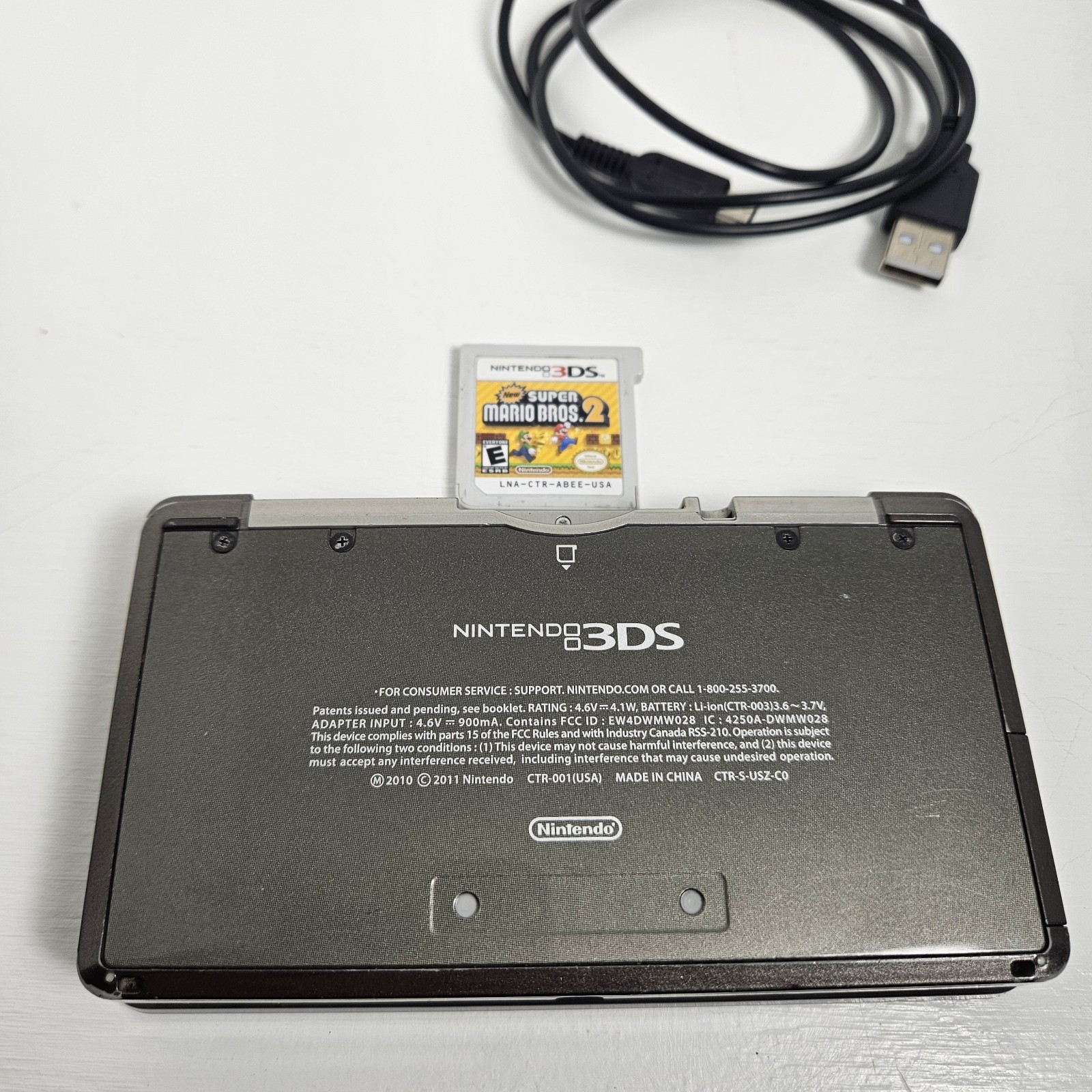 Nintendo 3DS 2GB Handheld System Black Tested Working And Mario Bros 2 No Stylus