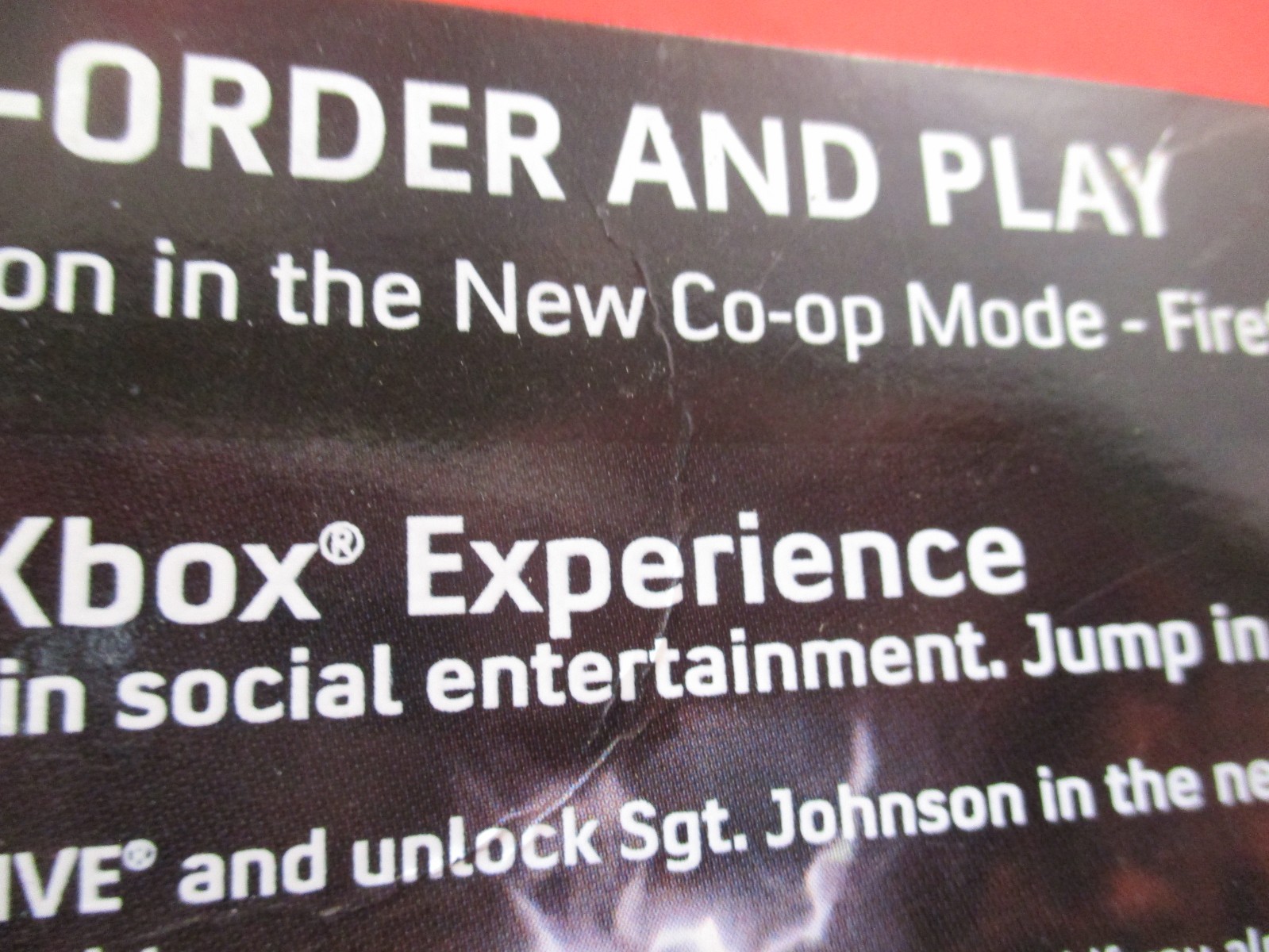 Halo 3 ODST Sgt. Johnson Xbox 360 Xbox Live Pre-Order Promo Sheet **EXPIRED**