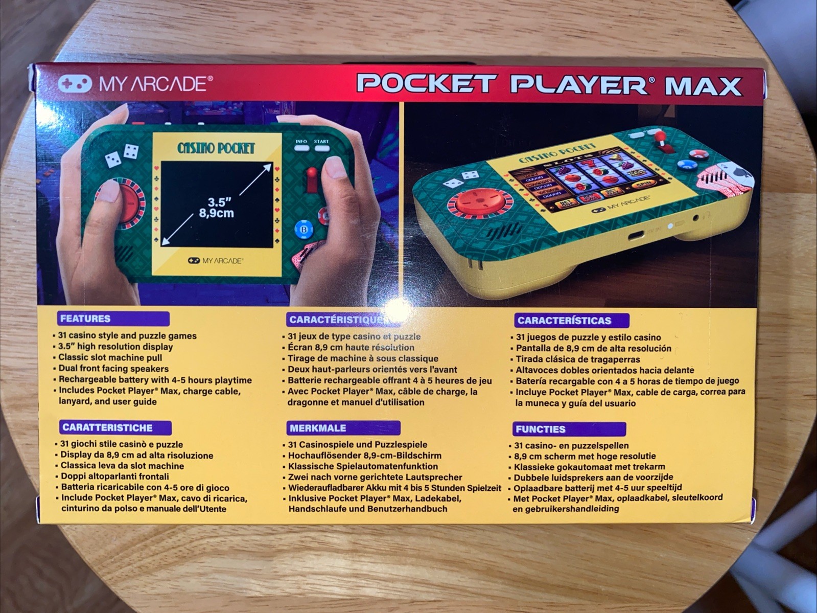 MY ARCADE POCKET PLAYER MAX PORTABLE GAMING SYSTEM OVER 30 Casino Style Games