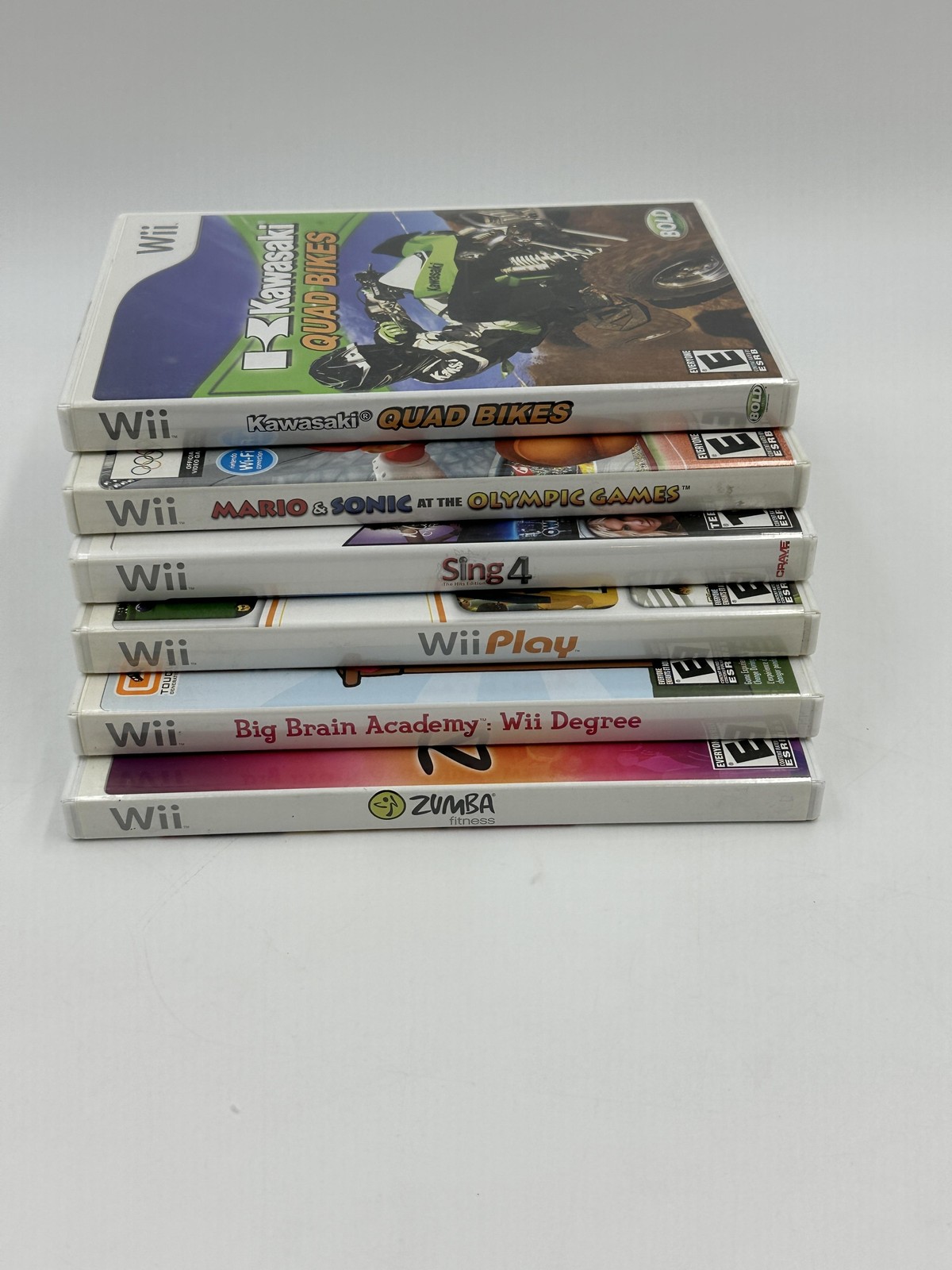 Nintendo Wii RVL-001 Console Bundle 6 Games Remote Nunchuk Sensor Bar Tested