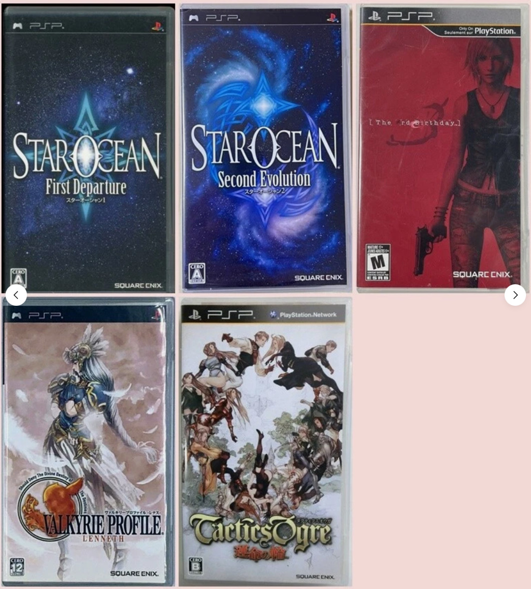 Valkyrie Profile Tactics Ogre STAR OCEAN 1st & 2nd, The 3rd Birthday 5 set PSP