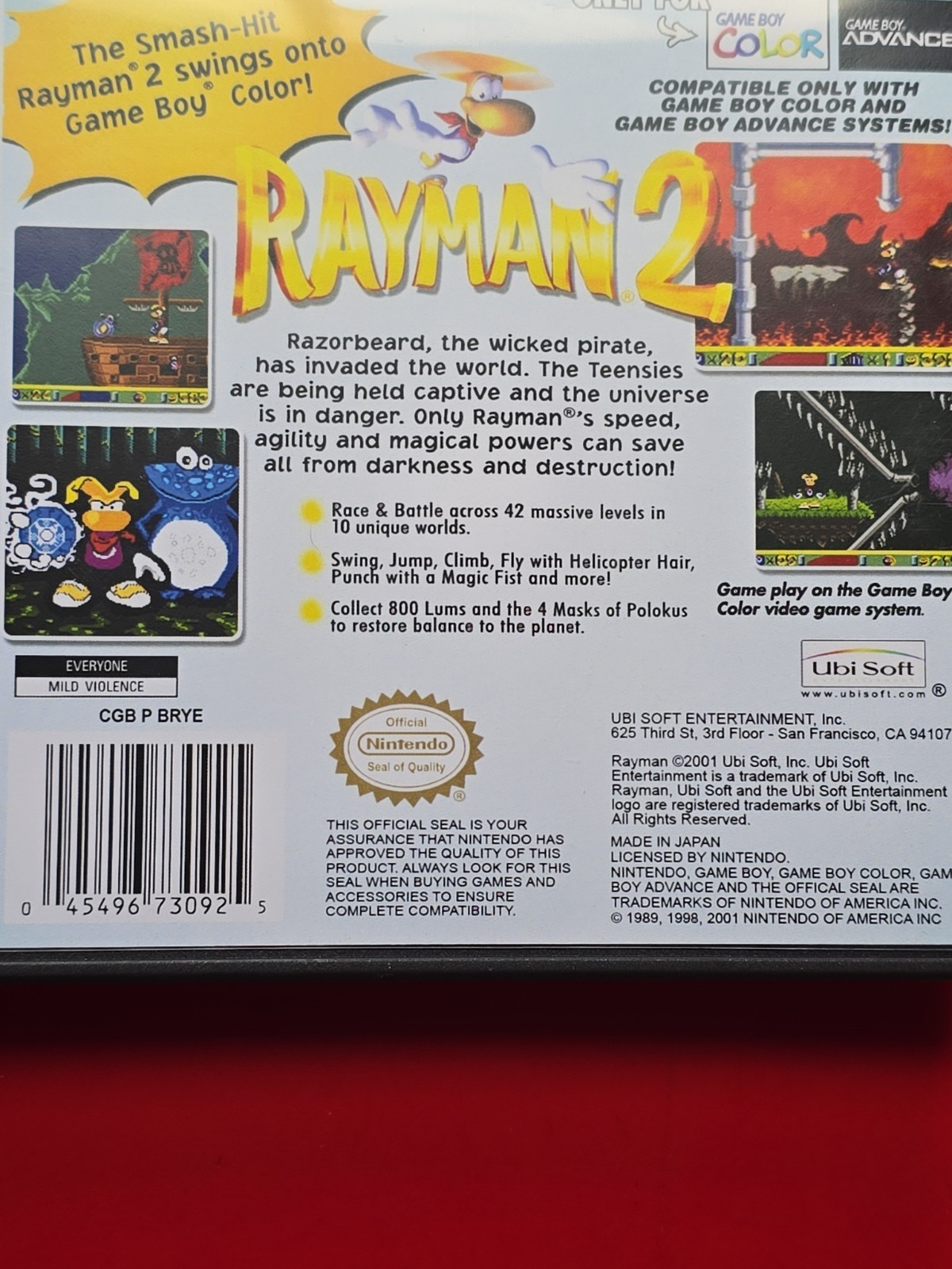 Rayman 2 Game Boy Color Nintendo GBC Authentic Saves – Harder Find