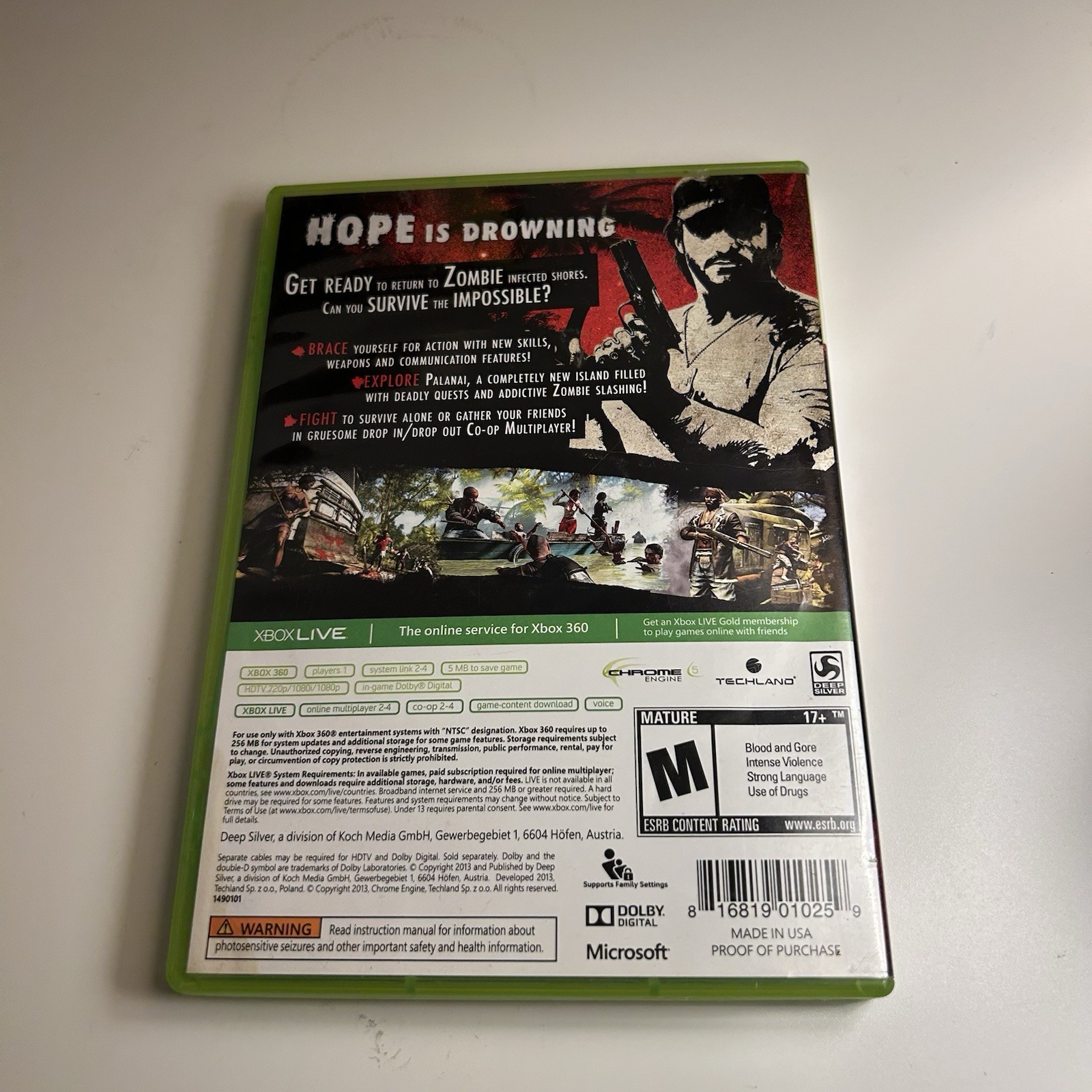 Dead Island: Riptide Microsoft Xbox 360 2013 CIB Complete