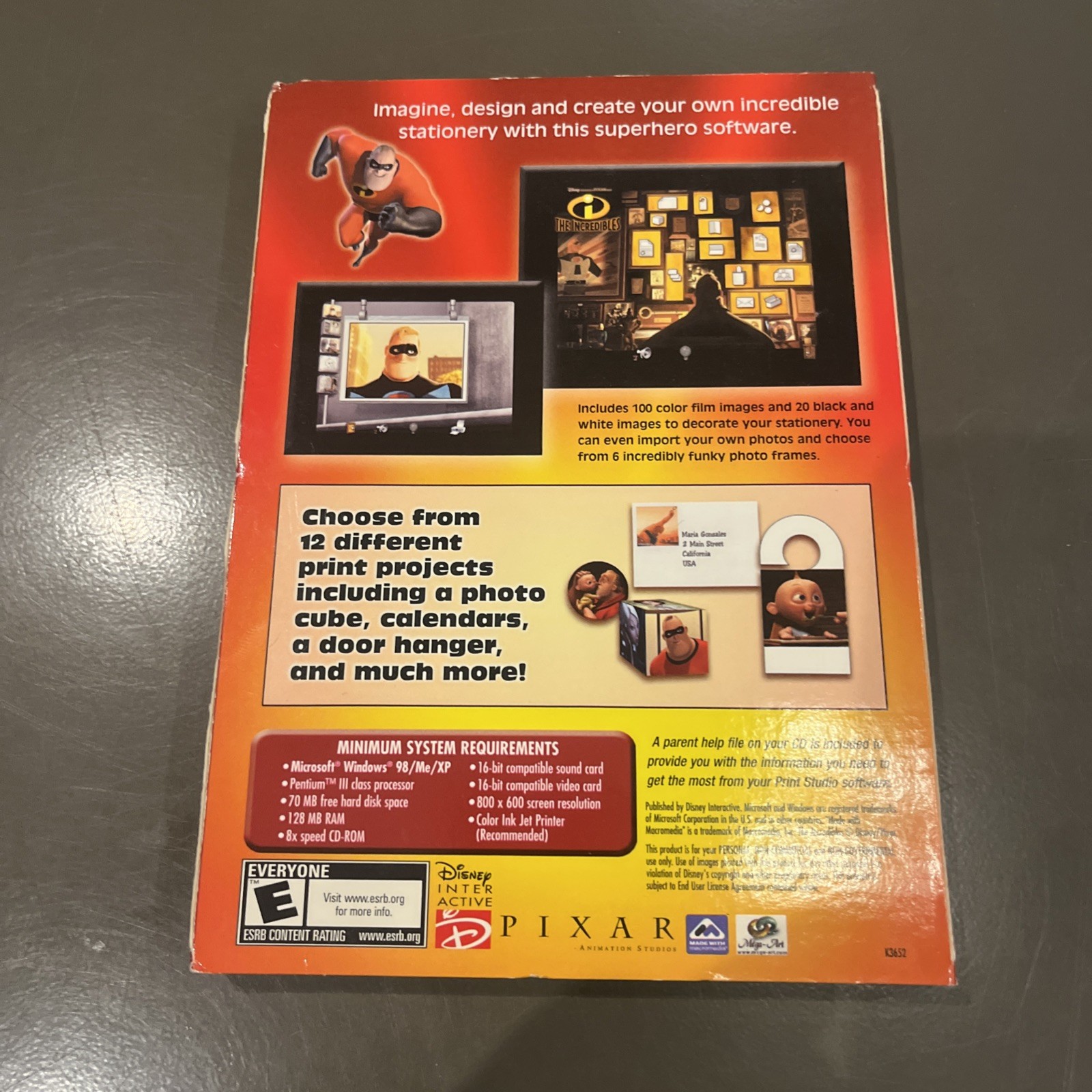 Disney Pixar The Incredibles PC CD-ROM Print Studio 2004 Vintage Software Sealed