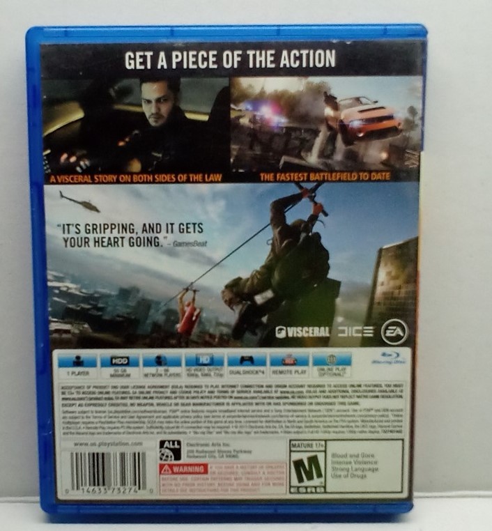 Battlefield Hardline (PlayStation 4, 2015) Complete Tested Working – Free Ship