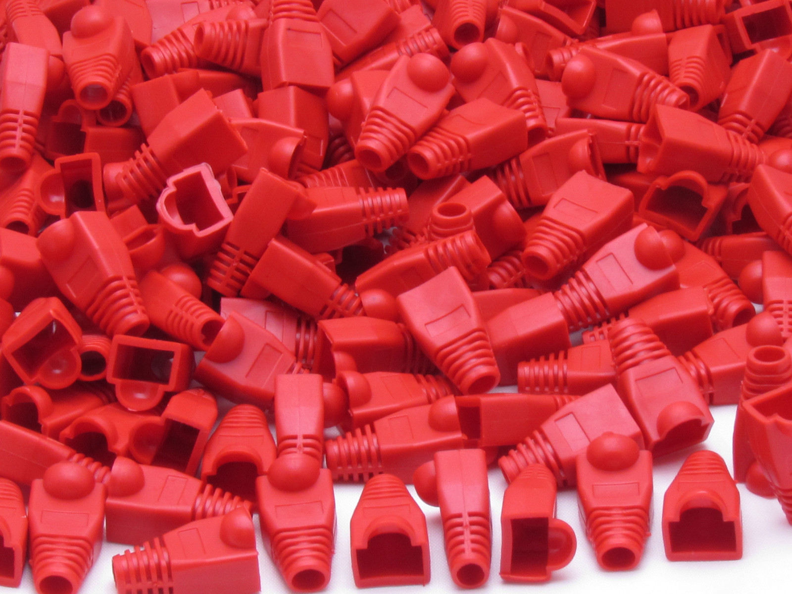 Lot 50 x Red Plug End Cap Boot Cable CAT5 CAT5E CAT6 RJ45 8P8C Connector Modular