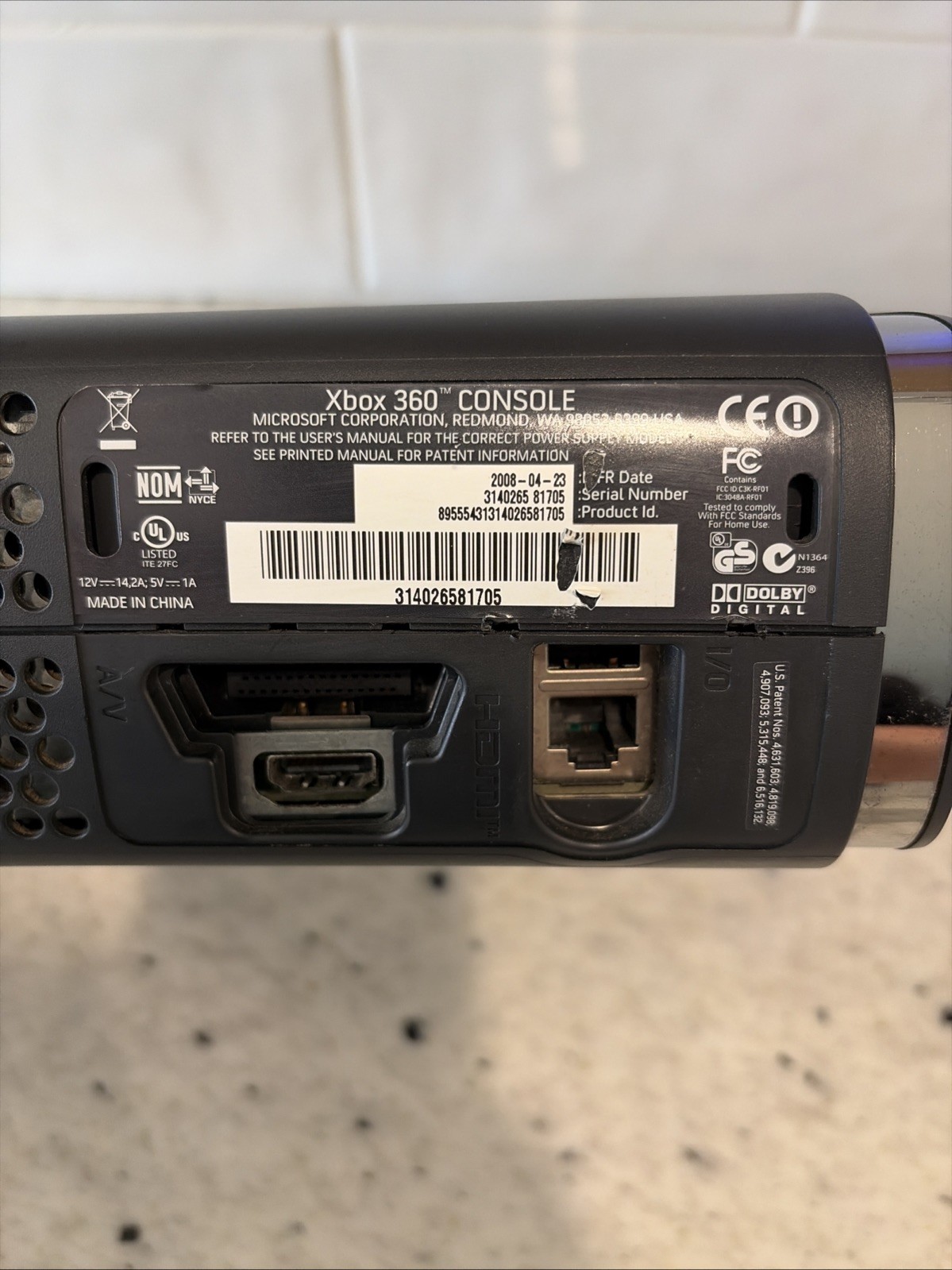 Xbox 360 Elite Console 120GB HDD Power Supply Parts Repair