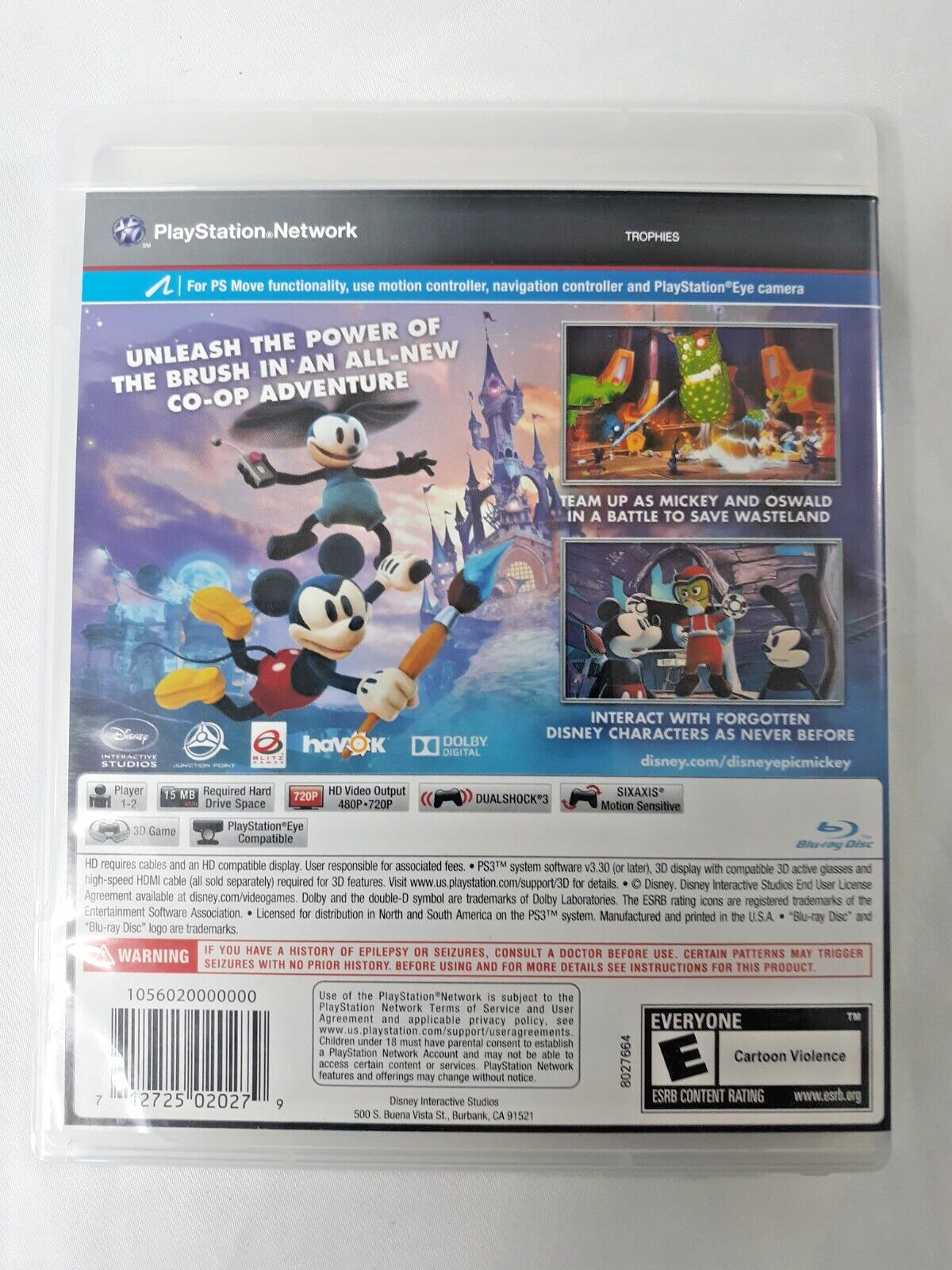 Disney Epic Mickey 2: The Power of Two Sony PS3 Complete with Manual