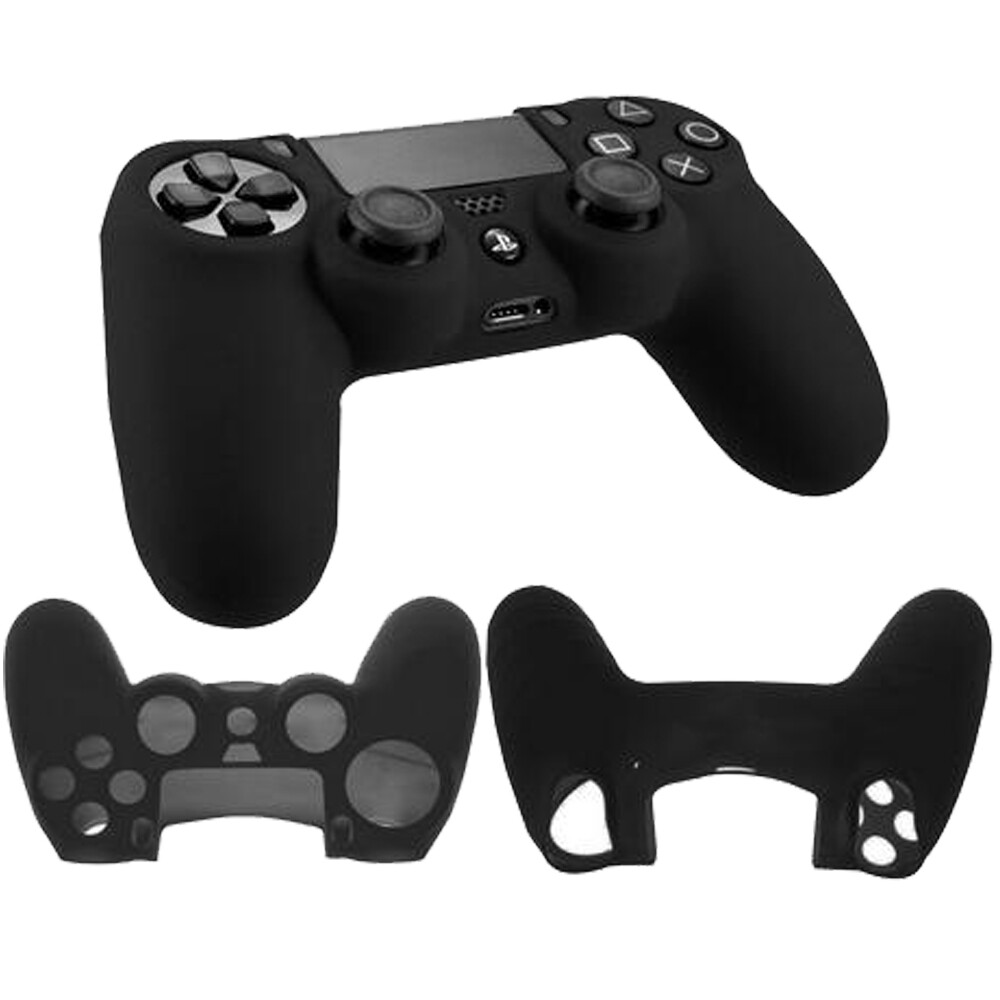 Black Silicone Rubber Gel Case Cover For Sony Playstation4 PS4 Controller