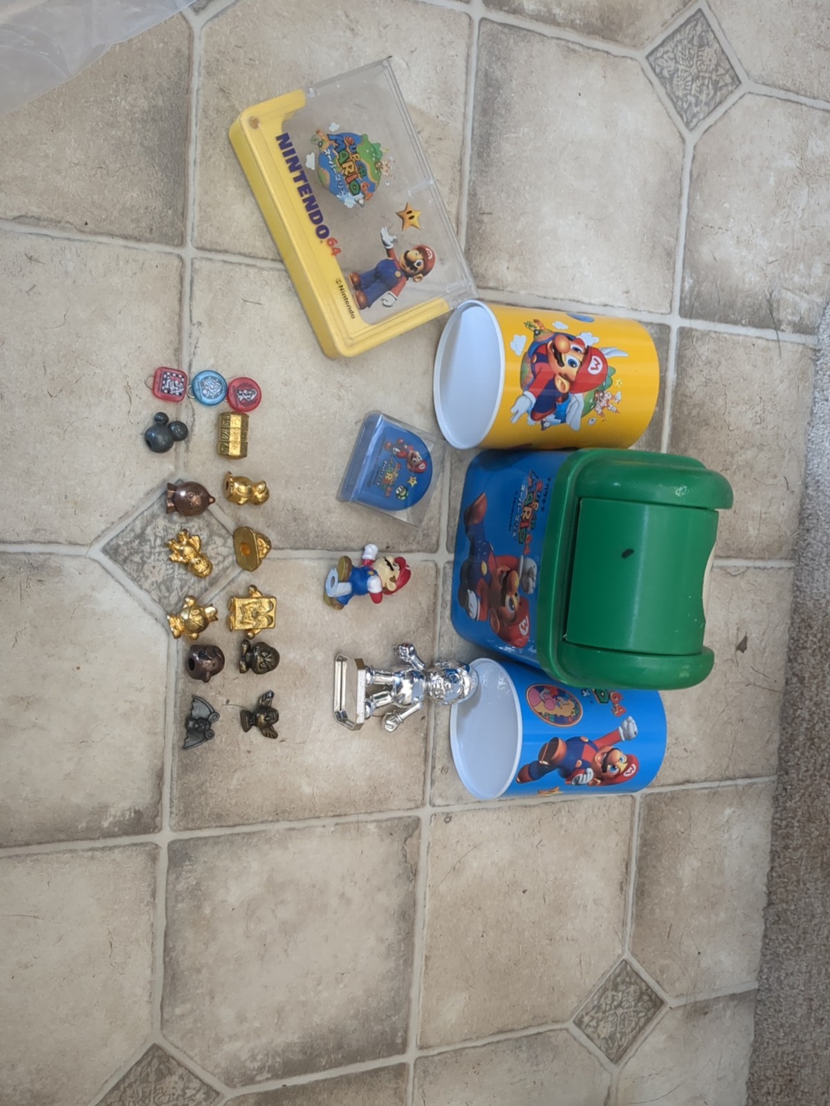 SUPER MARIO 64 Prizes Rare Japan Toys Promo Pins Rare N64 Metal Figures COMPLETE