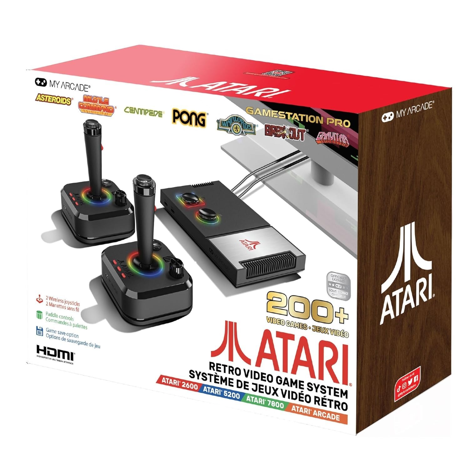 Atari Game Station Pro: Retro Video Game Console with 200+ Games, Wireless Jo…
