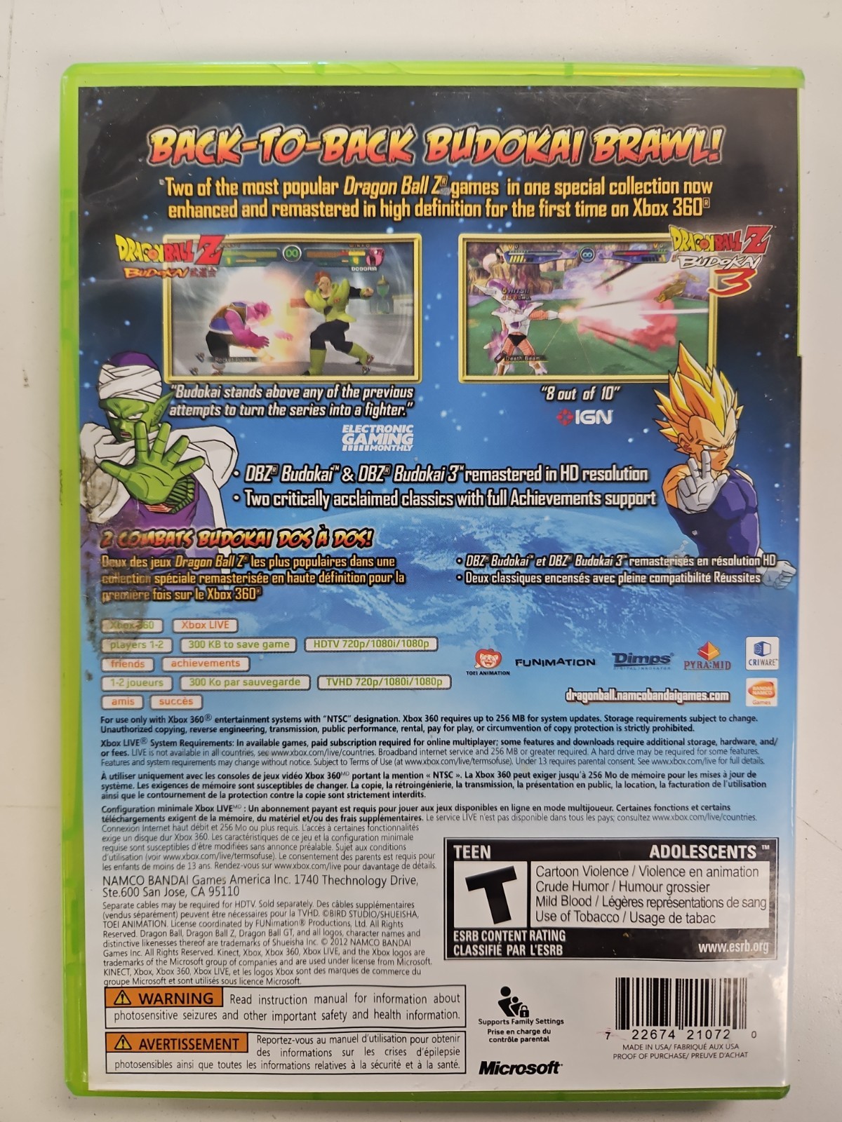 Dragon Ballz Budokai HD Collection – Microsoft Xbox 360 Great Condition – CIB