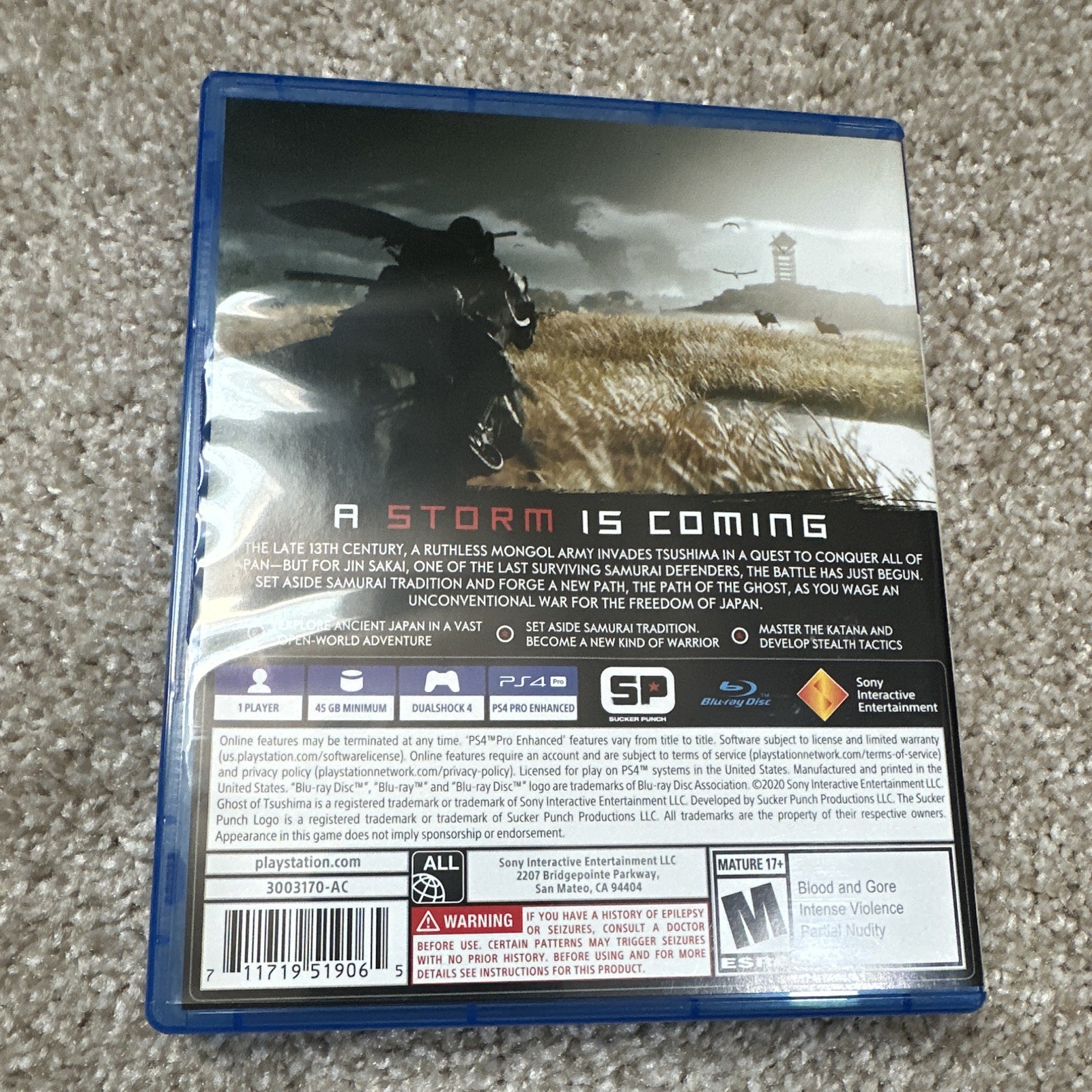 Ghost of Tsushima PS4 Pro Enhanced NTSC-U/C (US/CA) 2020 NM