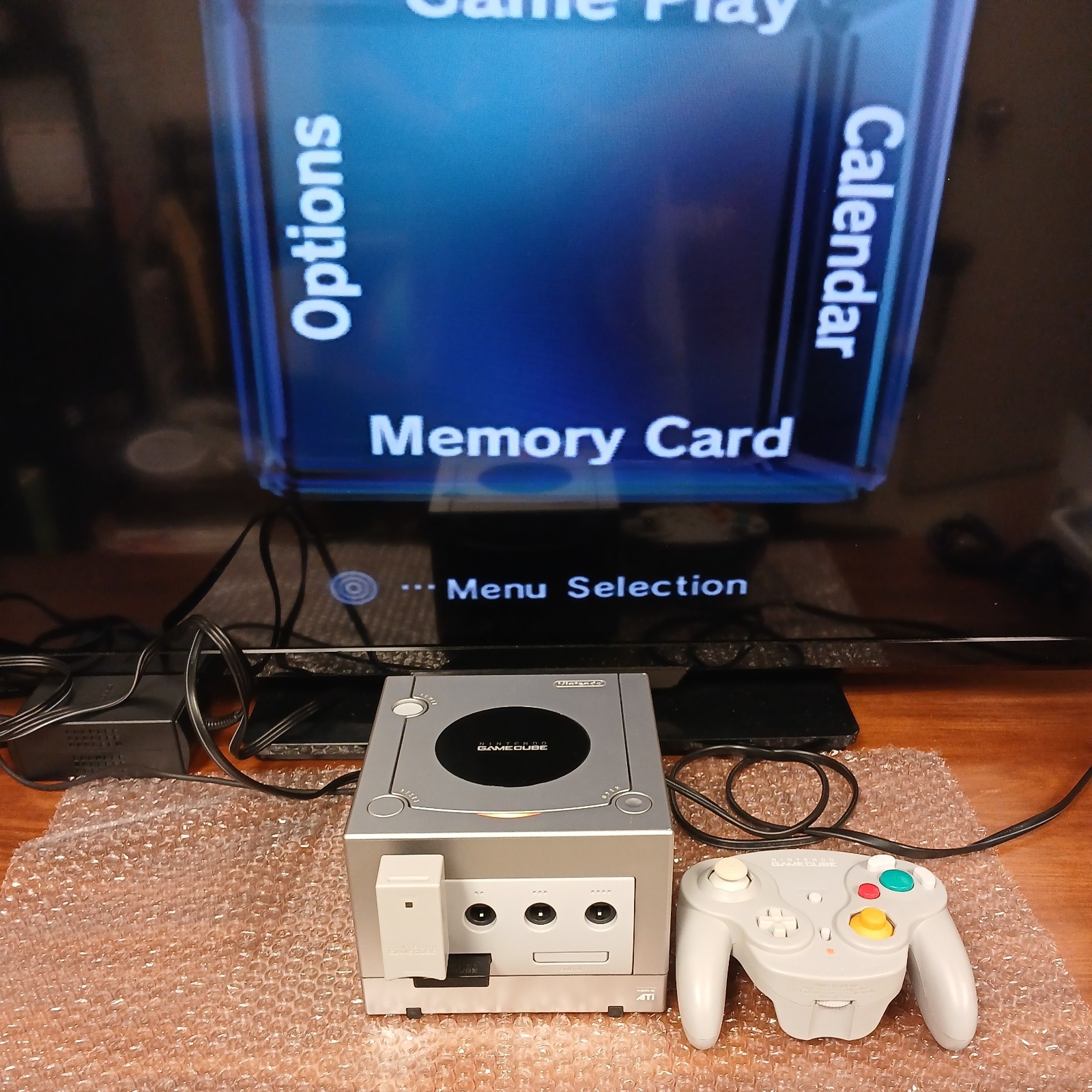 Nintendo GameCube System DOL-001 Silver Tested, Wavebird, OEM Cords. Tested