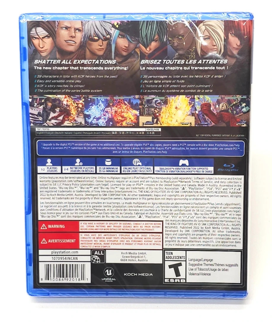 The King of Fighters XV – Sony PlayStation 4 (New, Sealed) KOF 15, PS4