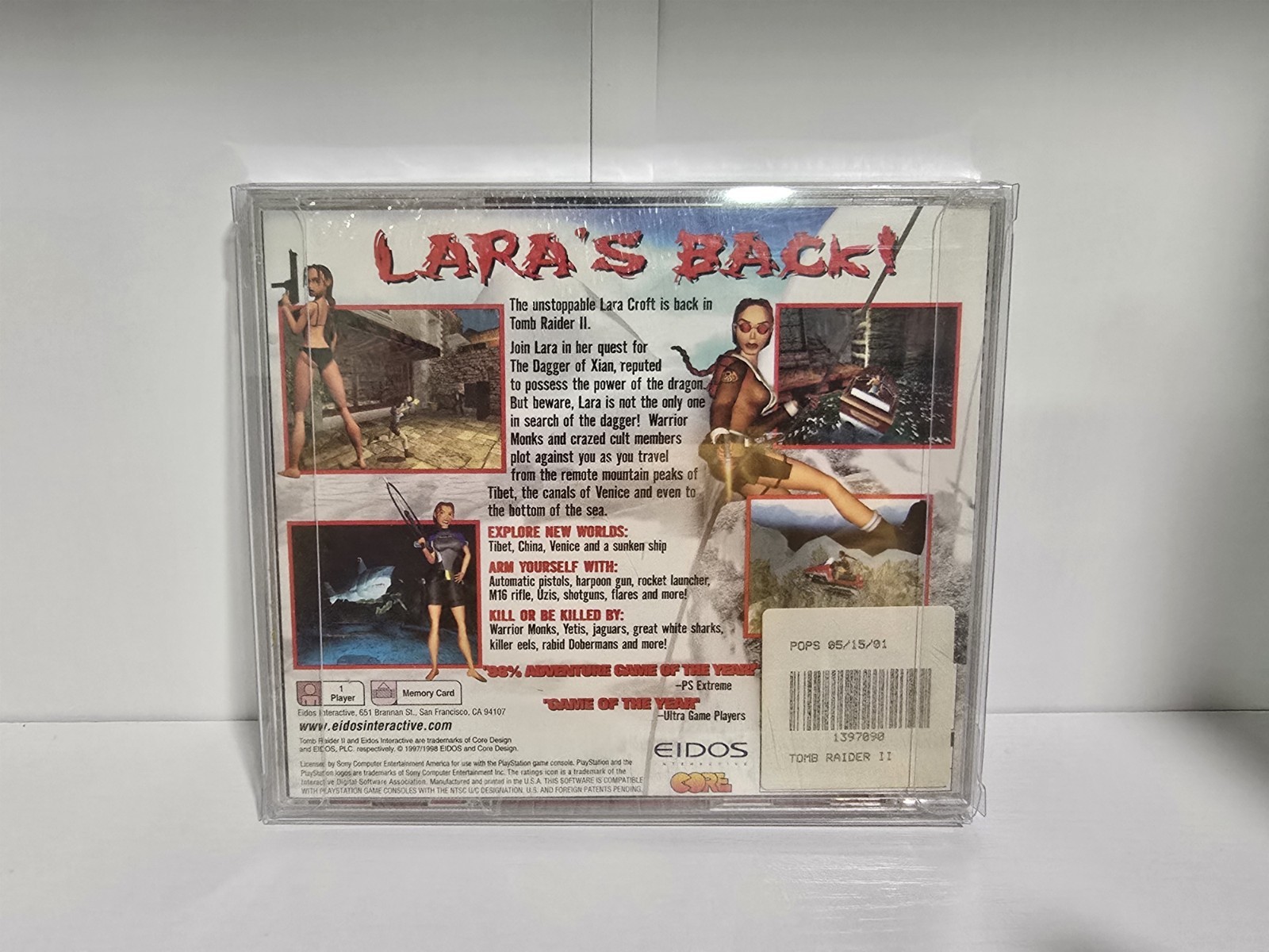 Tomb Raider 2 II Playstation 1 Black Label PS1 (VERY RARE, BRAND NEW SEALED)