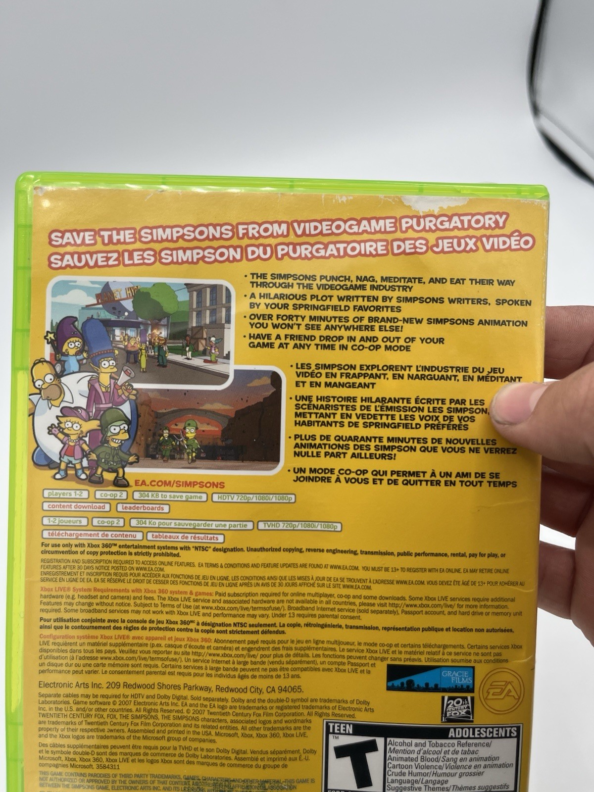 The Simpsons Game (Xbox 360) – CASE & ARTWORK ONLY – NO GAME / NO MANUAL