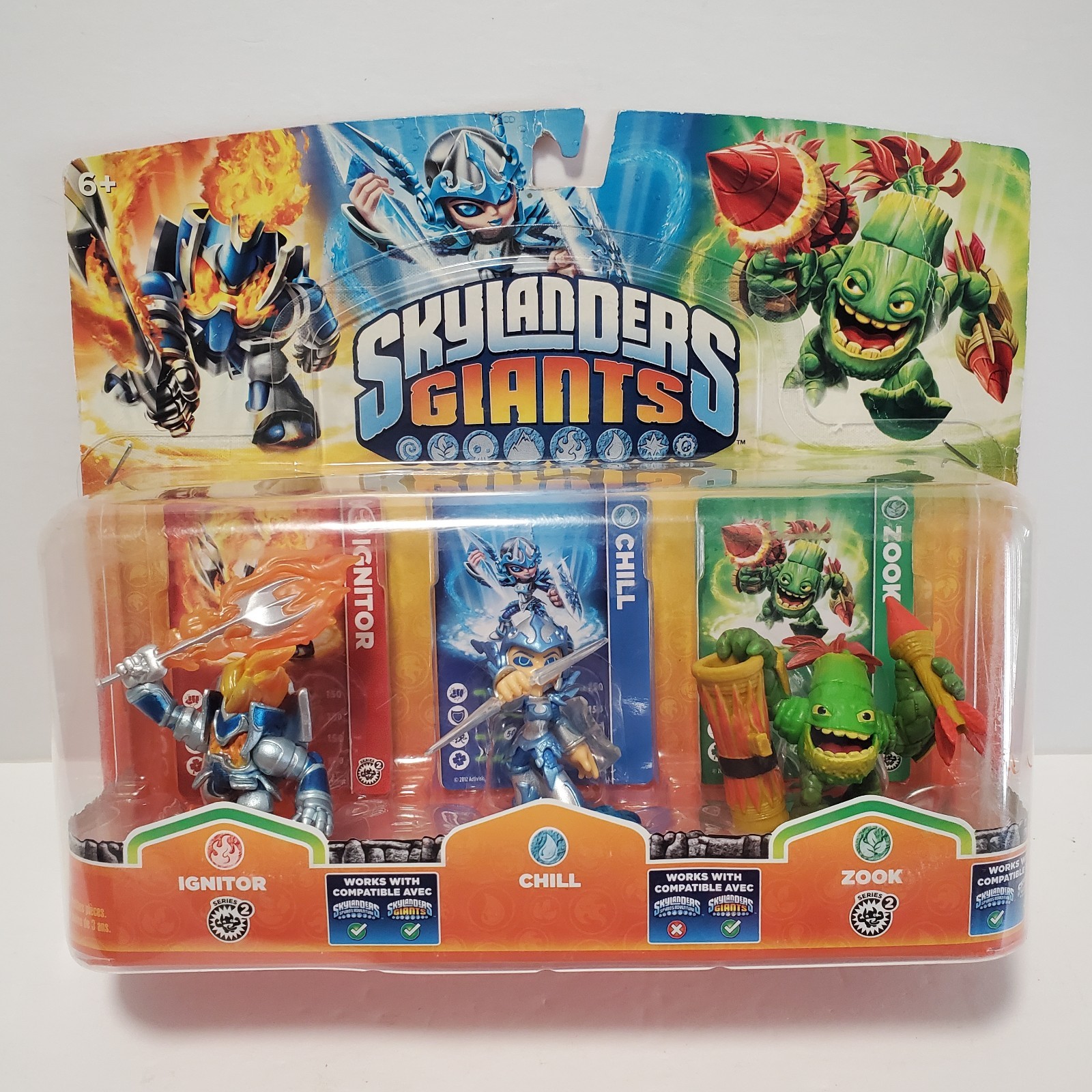 Activision Skylanders Giants Series 3 Pack Set IGNITOR, CHILL and ZOOK -CIB READ