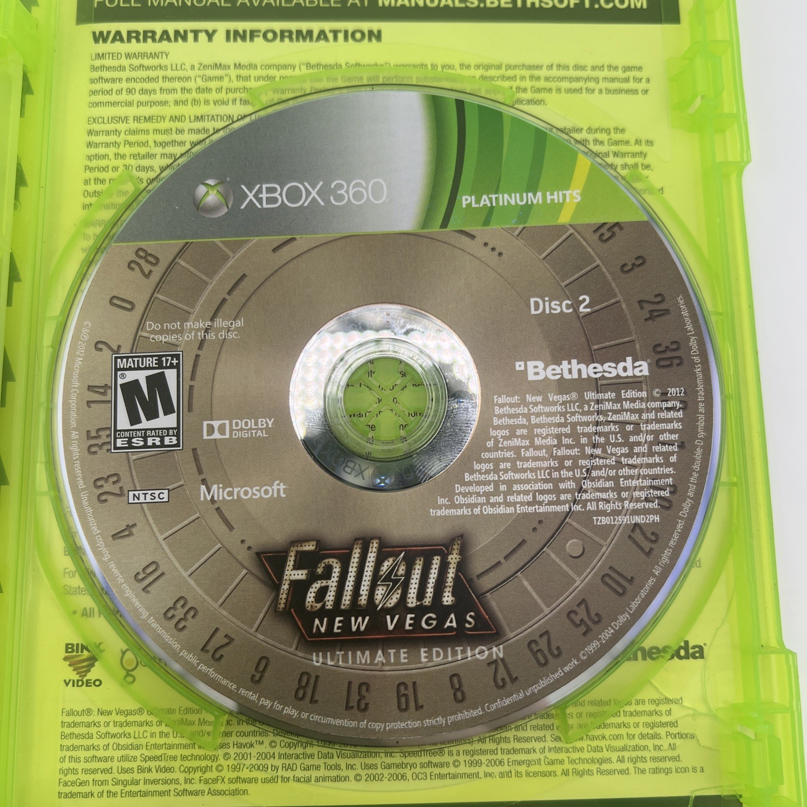 Fallout New Vegas Ultimate Edition (Xbox 360/Xbox One) 2 Disc Case PERFECT DISCS