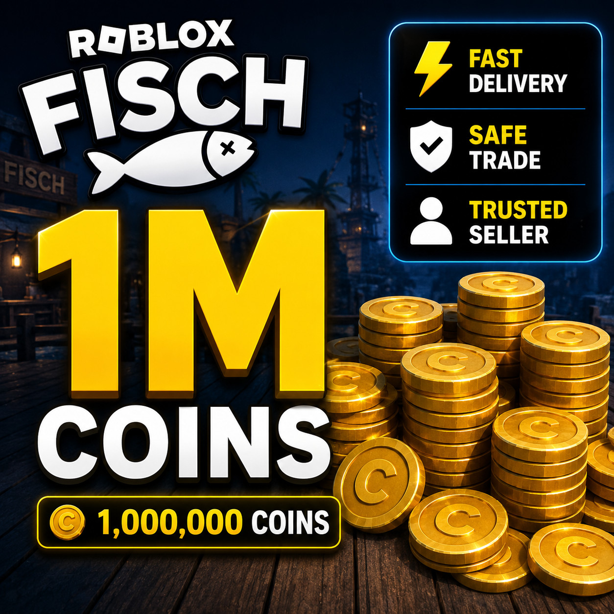 1M Coins – Roblox Fisch | Instant Delivery | Safe & Fast