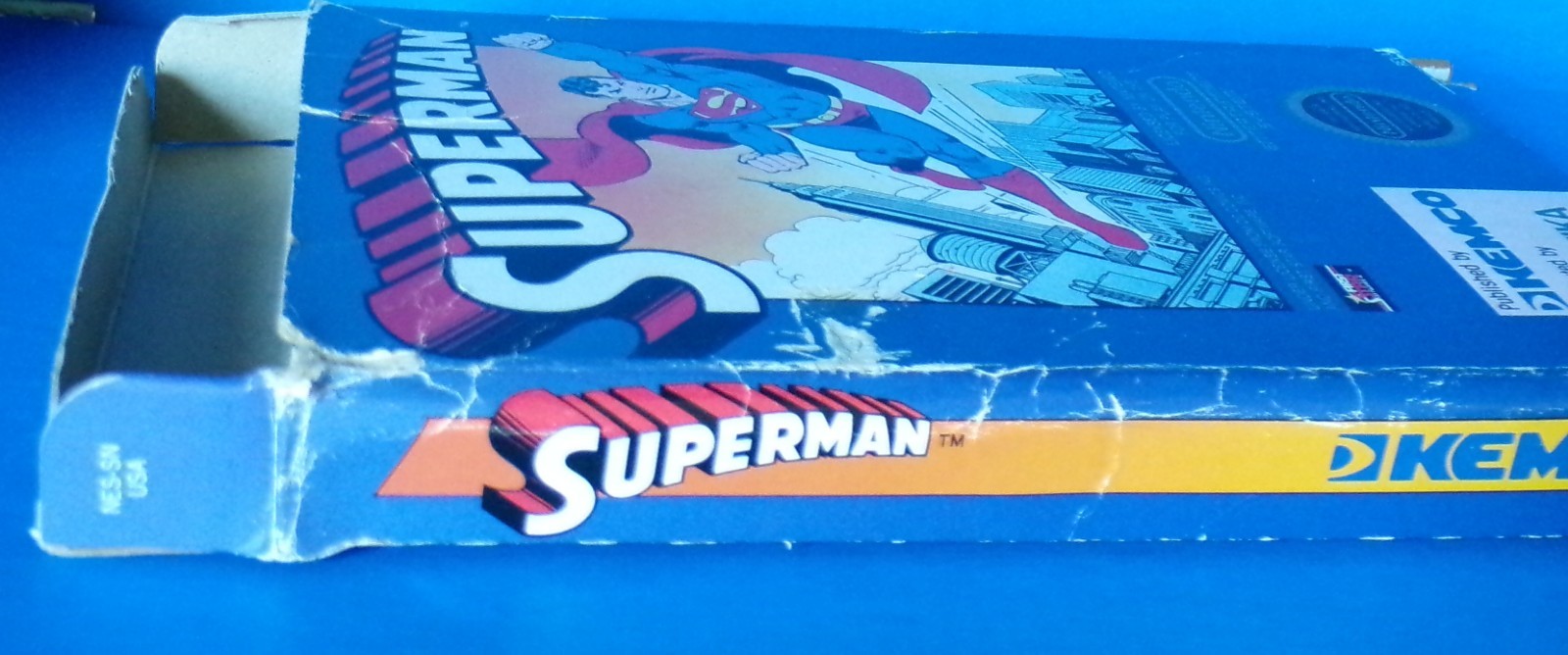 Superman Nintendo Entertainment 1988 NES DC Comics Kemco Box, Cart & Dust Cover