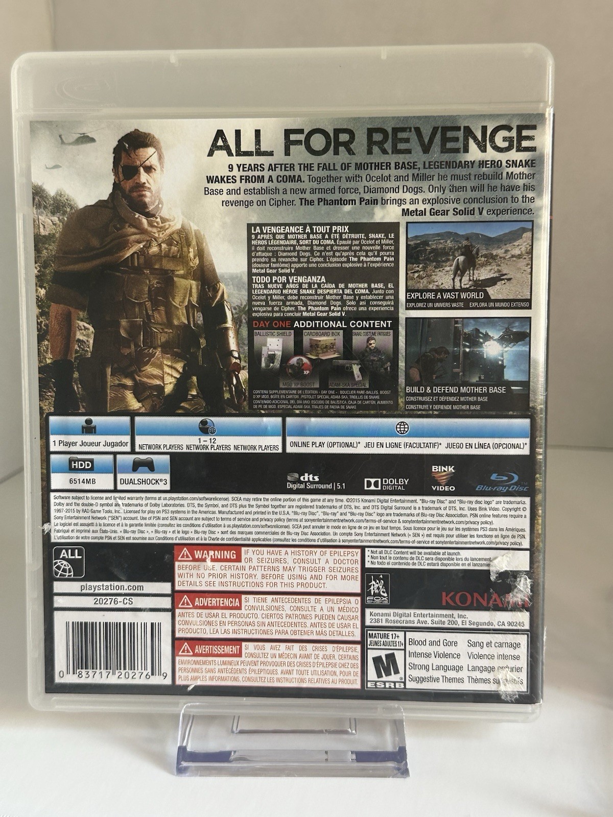 Metal Gear Solid V The Phantom Pain Day One Edition PS3 CIB Tested Working