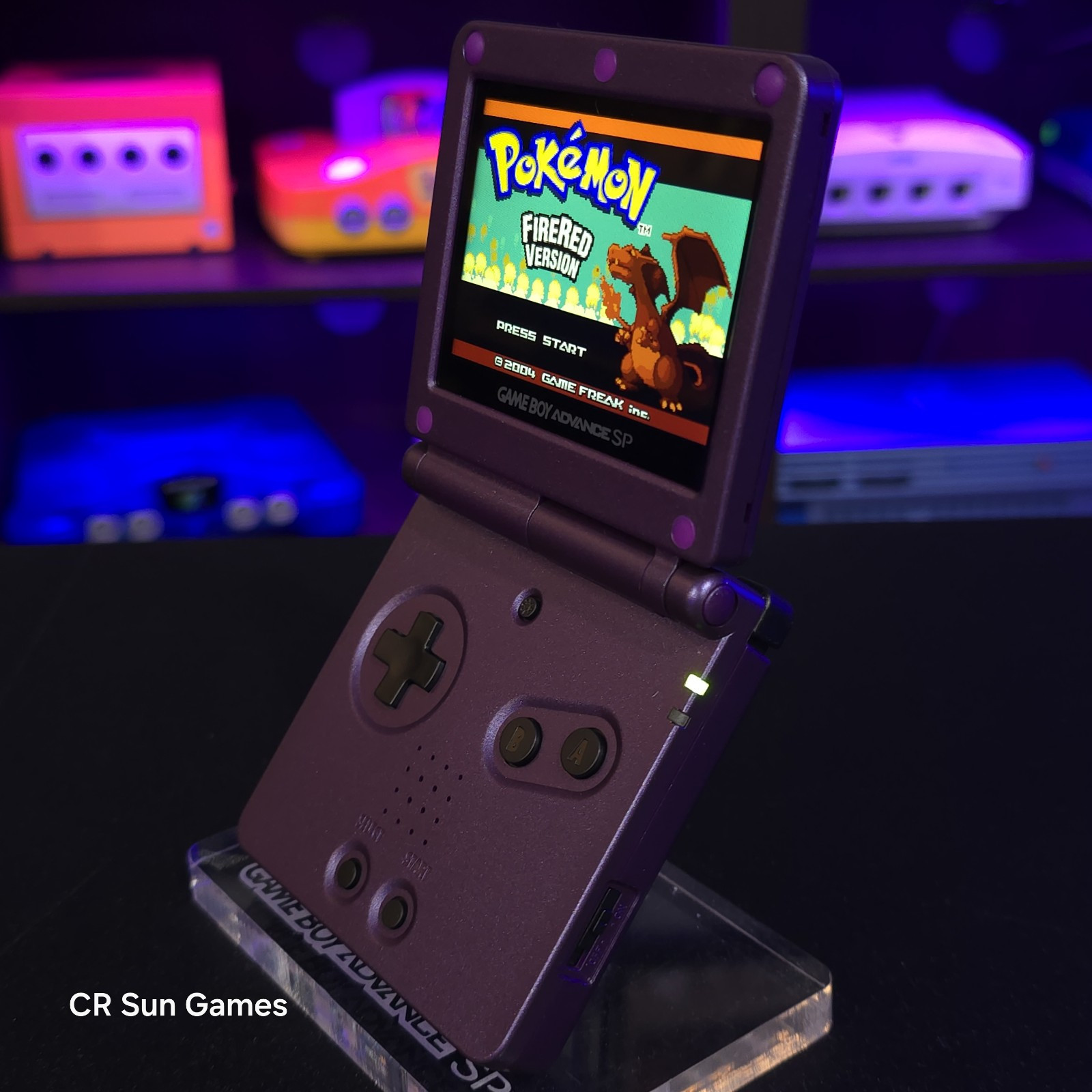 Purple Nintendo Game Boy Advance GBA SP IPS MOD Adjustable Brightness