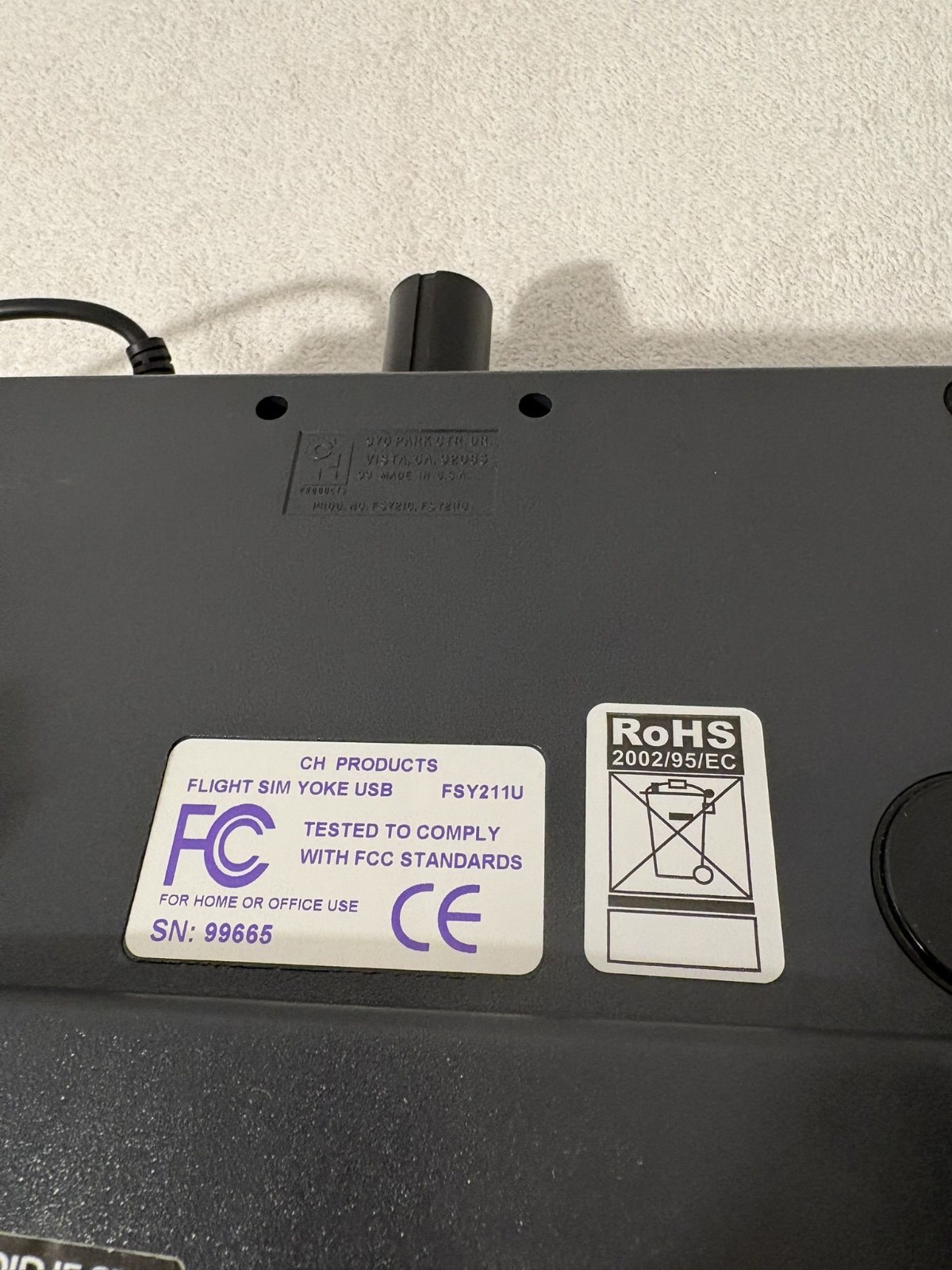 CH PRODUCTS FLIGHT SIM YOKE Flying Simulator Controller for Computer Untested