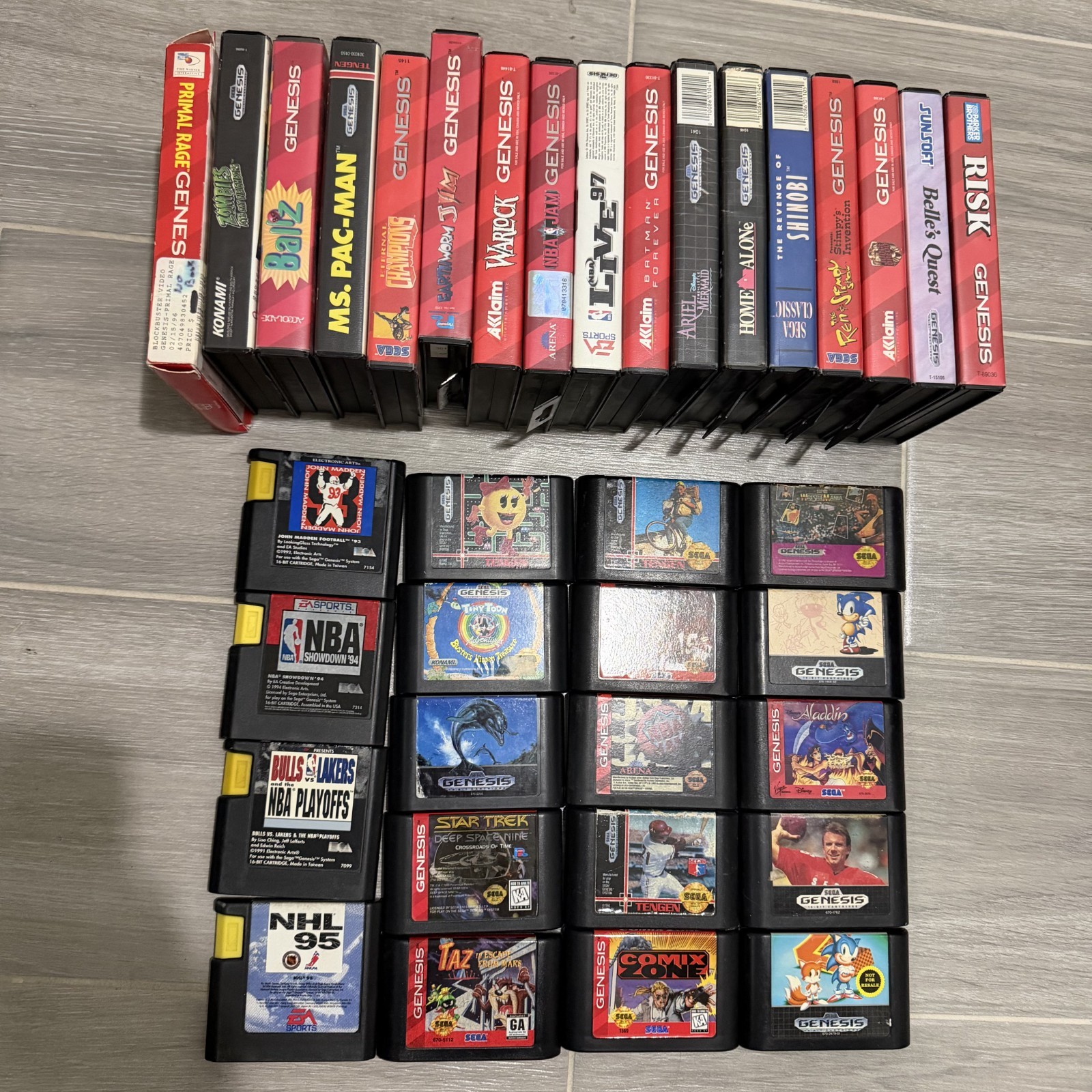 36 Sega Genesis Games Bulk Lot Shinobi Earthworm Jim Zombies Ate – Untested