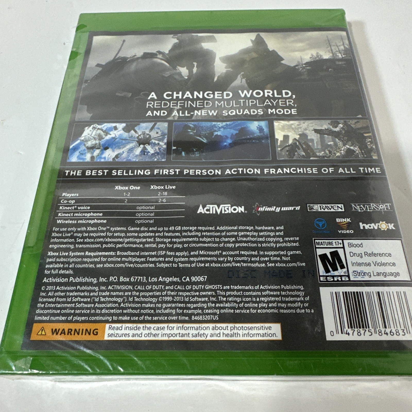 Call of Duty: Ghosts (Microsoft Xbox One, 2013)- Sealed