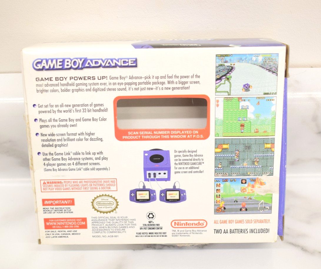 Nintendo Game Boy Advance GBA Console AGB-001 – Indigo Purple w/Original Box!