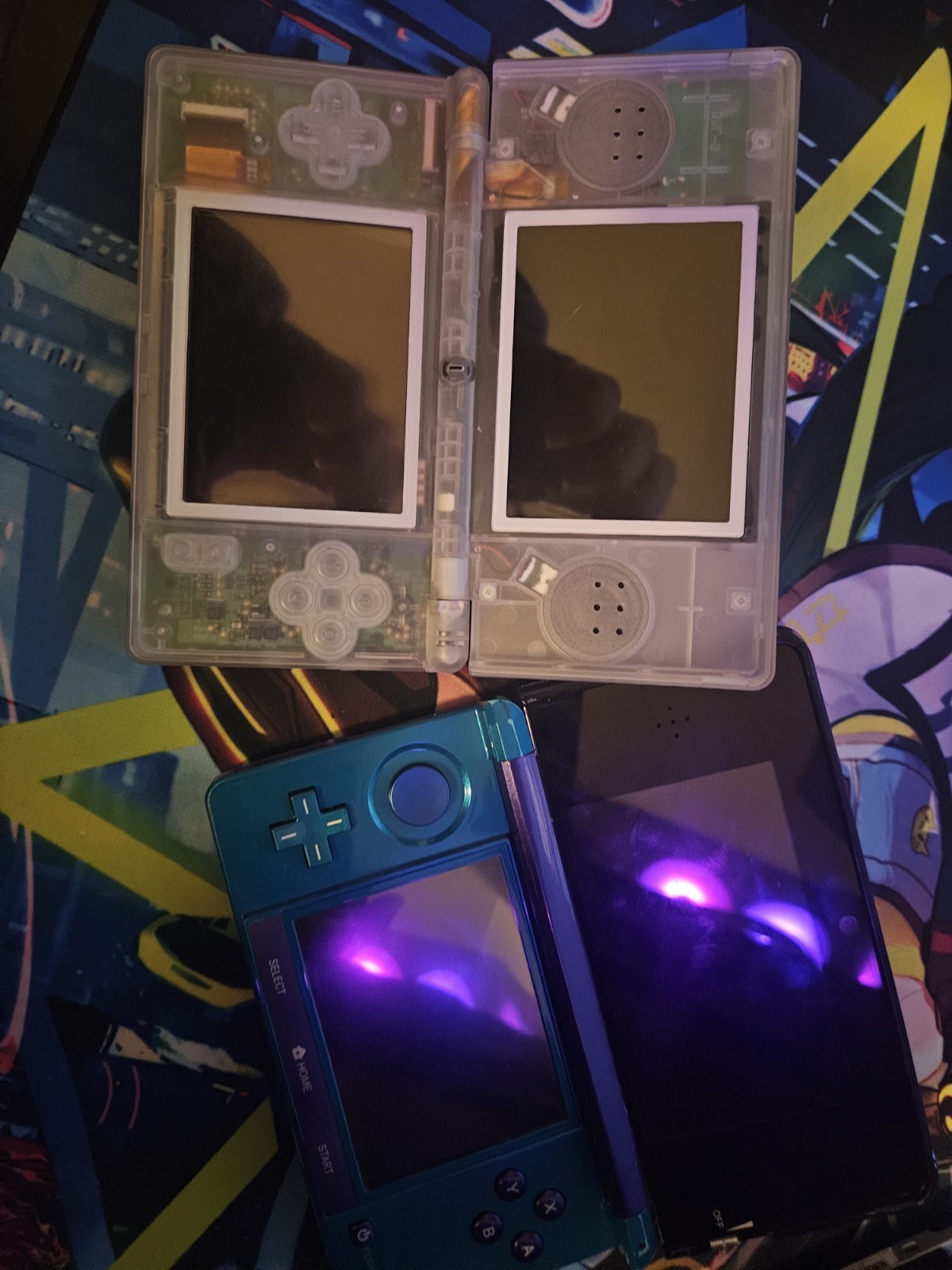 3DS with Usb-C & Glow in dark ds lite Read*