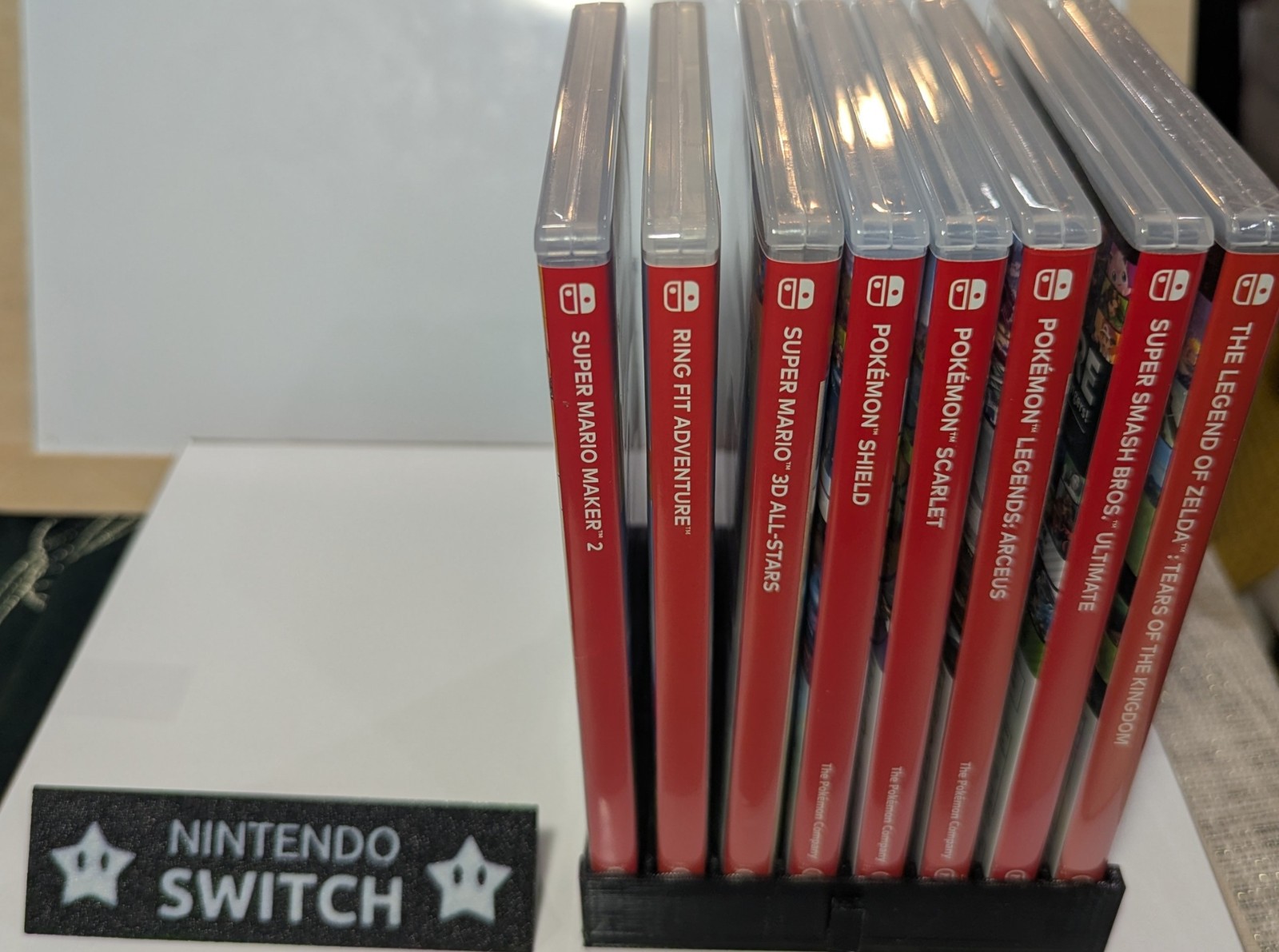 Nintendo Switch Game Case Holder / Stand – Custom Text on Swappable Face Plate