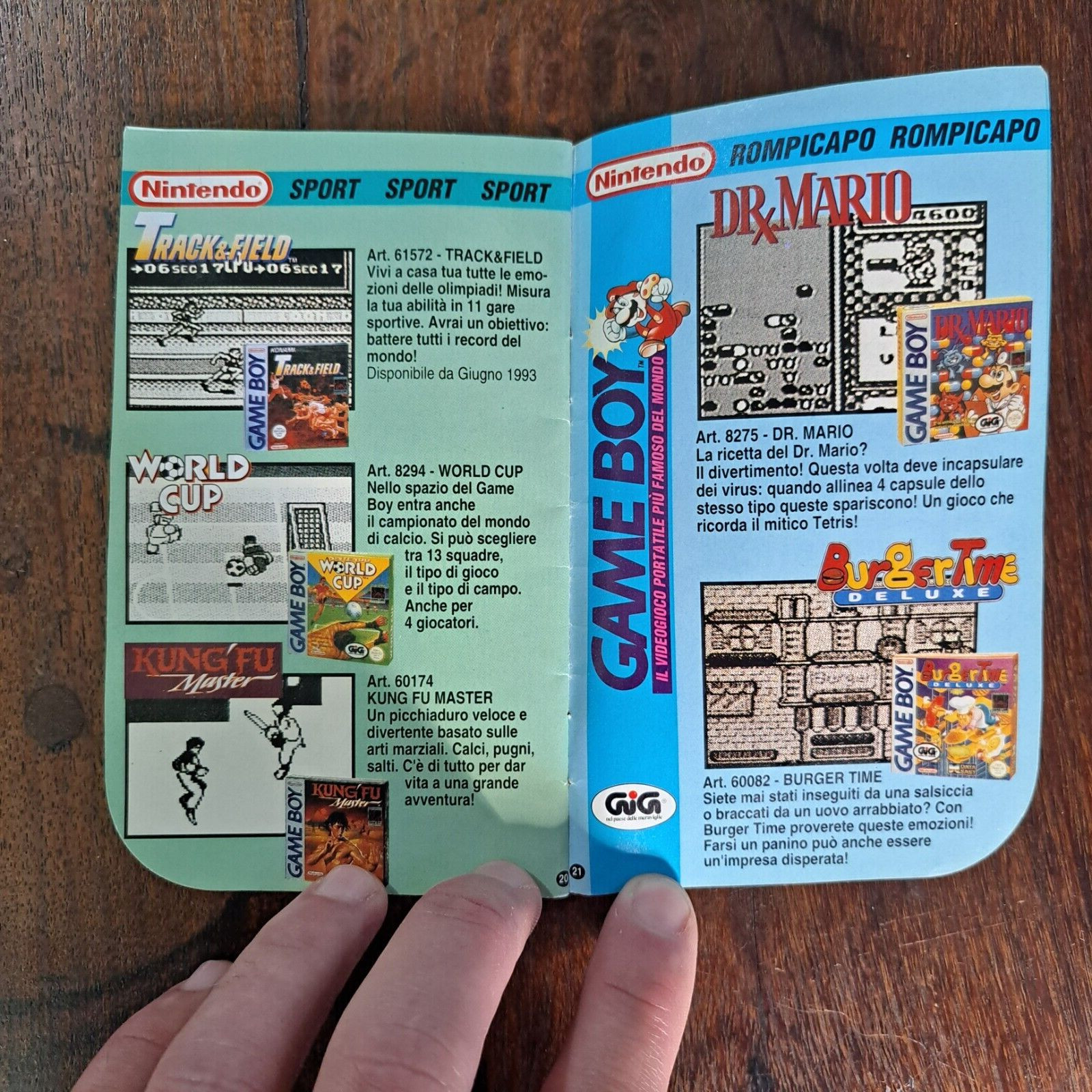 vintage rare game boy gig manual italy nintendo