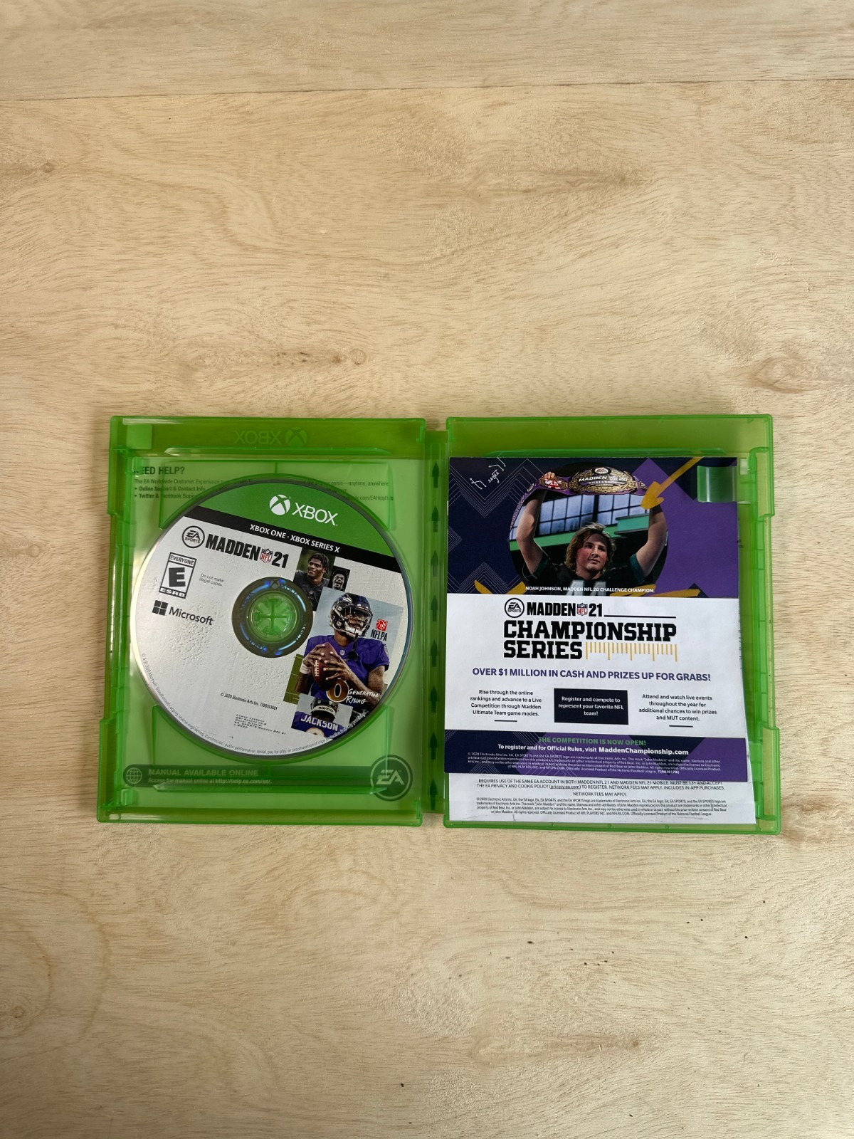 🔥 Madden NFL 21 Xbox One Football Game Lamar Jackson Cover – Used