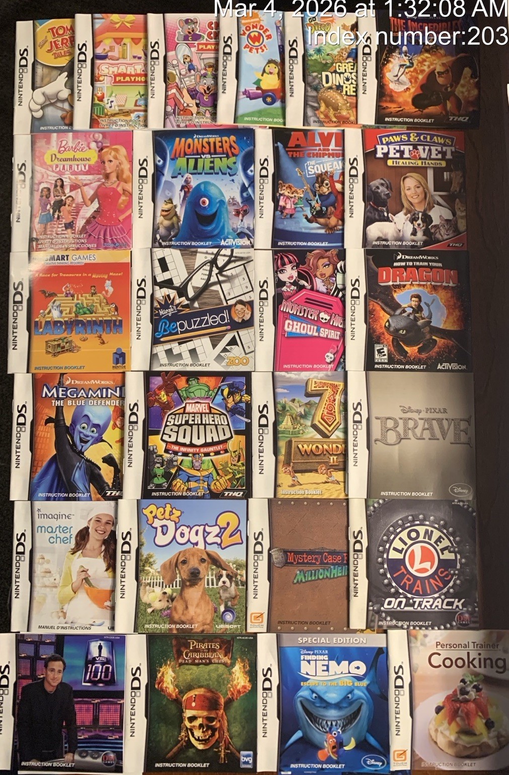 Bulk Lot of 26 / Nintendo DS / Manuals ONLY / ***No Games / Instruction Booklets