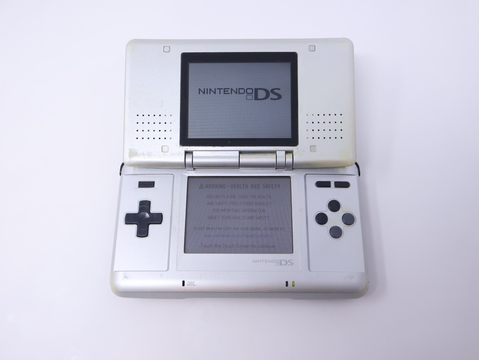 Nintendo DS Handheld Console Tested Working Titanium Silver w/ Charger & Stylus