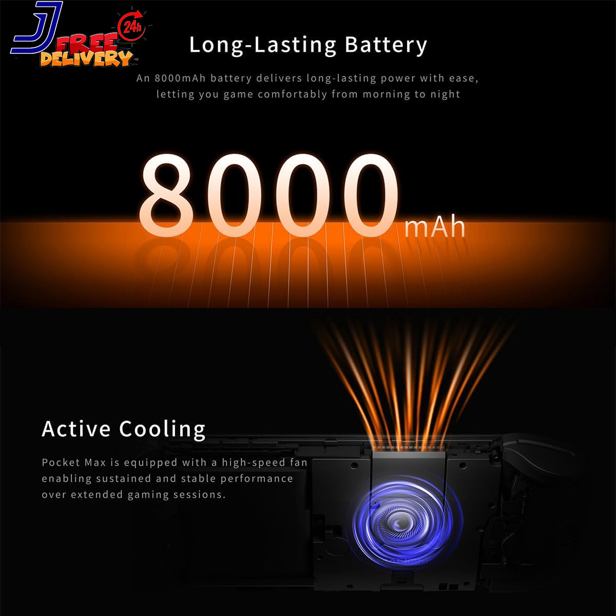 Mangmi Pocket Max Game Console 7 Inch OLED Android 13 System 8000Mah Battery Vid