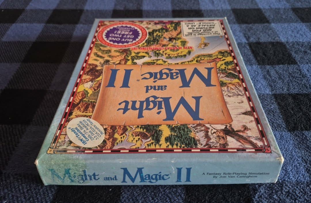 Might and Magic II – IBM PC – 5.25″ Disks/Manual/Map/Cluebook Included