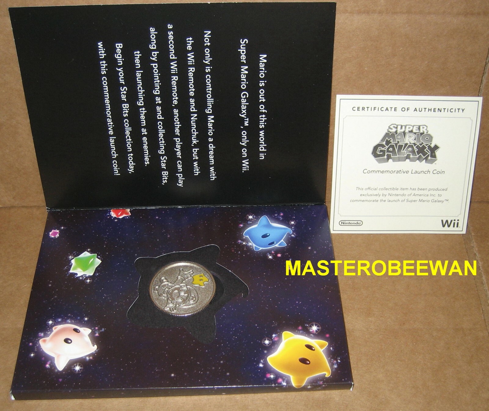 Super Mario Galaxy Commemorative Launch Coin Only Wii New (No Game)