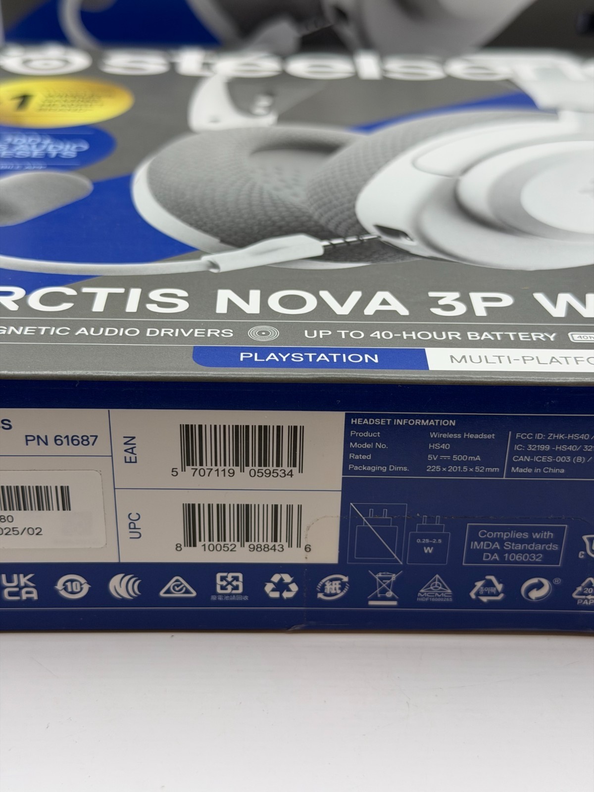 SteelSeries Arctis Nova 3P Wireless Multi-Platform Gaming Headset, White – NEW