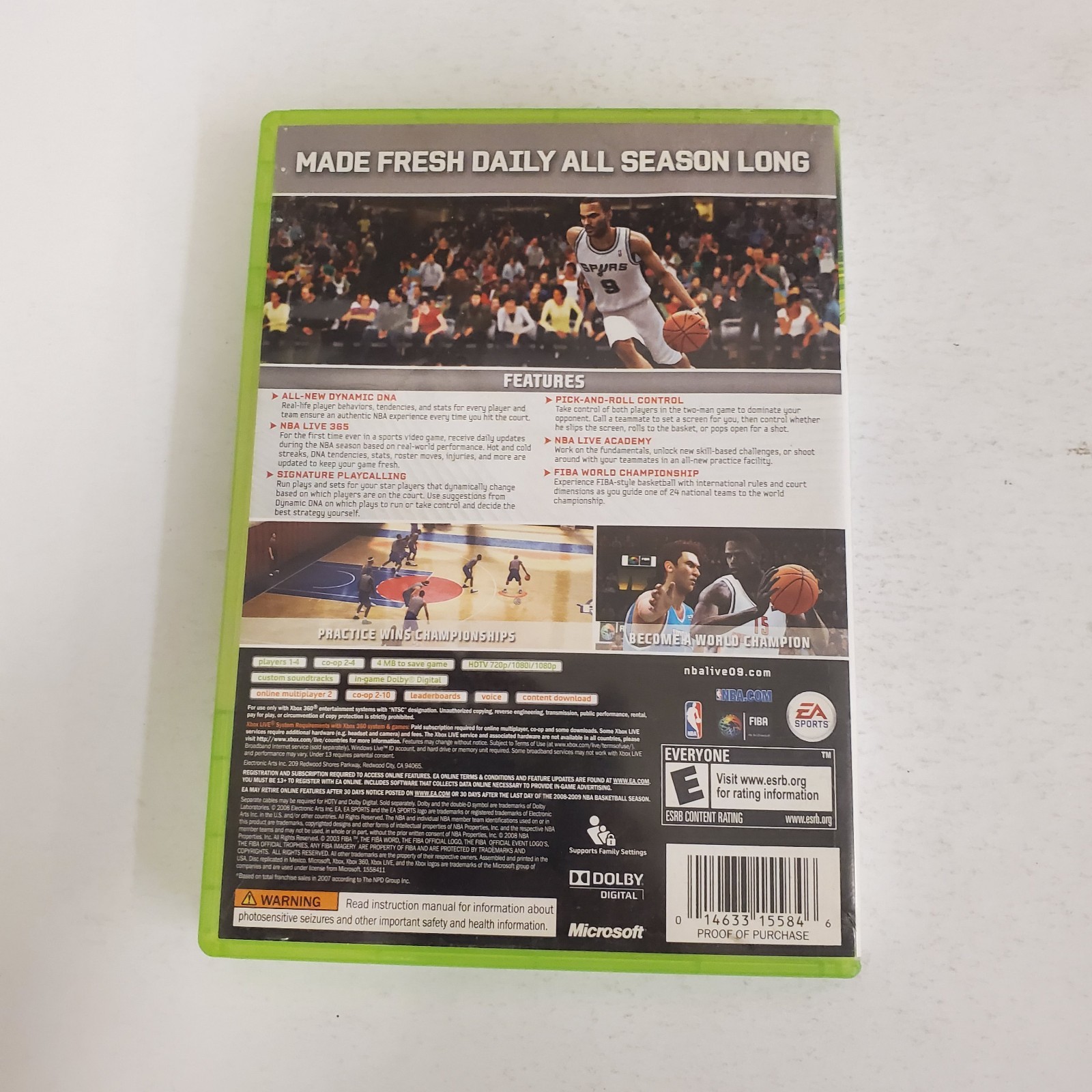 NBA Live 09 (Xbox 360) NO Manual & TESTED