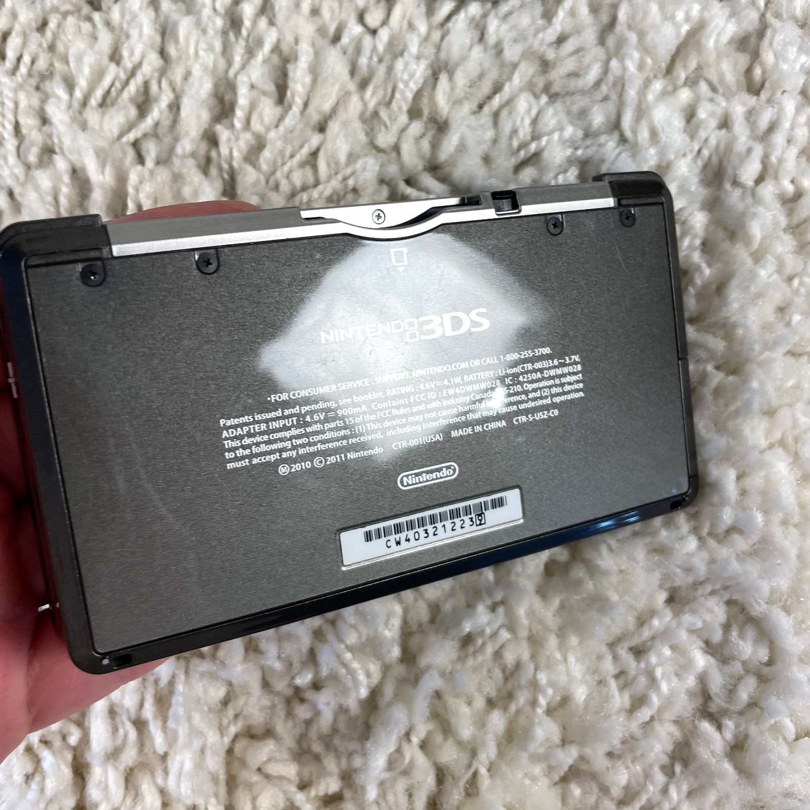 Nintendo 3DS Cosmo Black Handheld Console System CTR-001 Tested